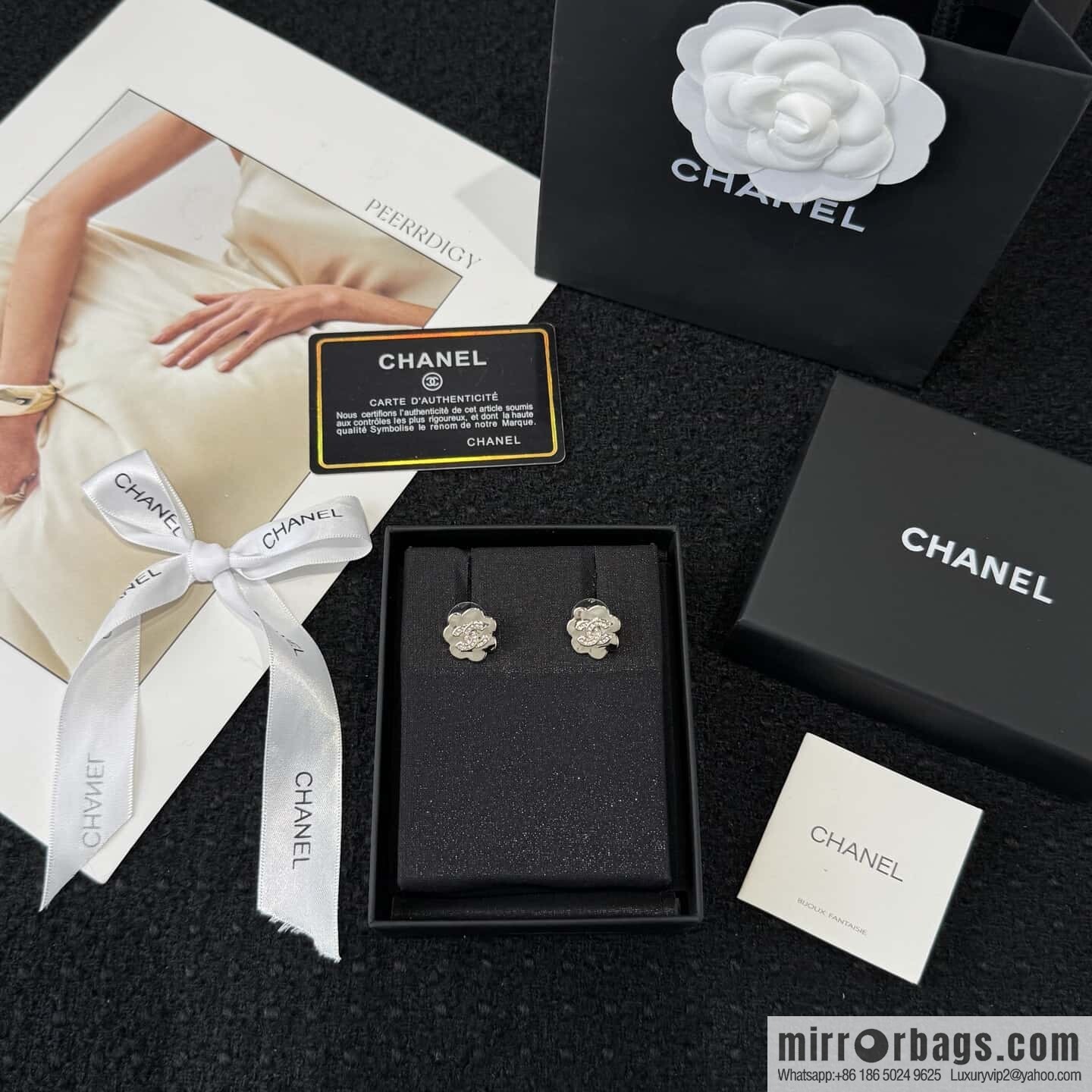 ❗️New ❗️☀️ New ☑️ Chanel C1 double c flower stud earrings ☀️