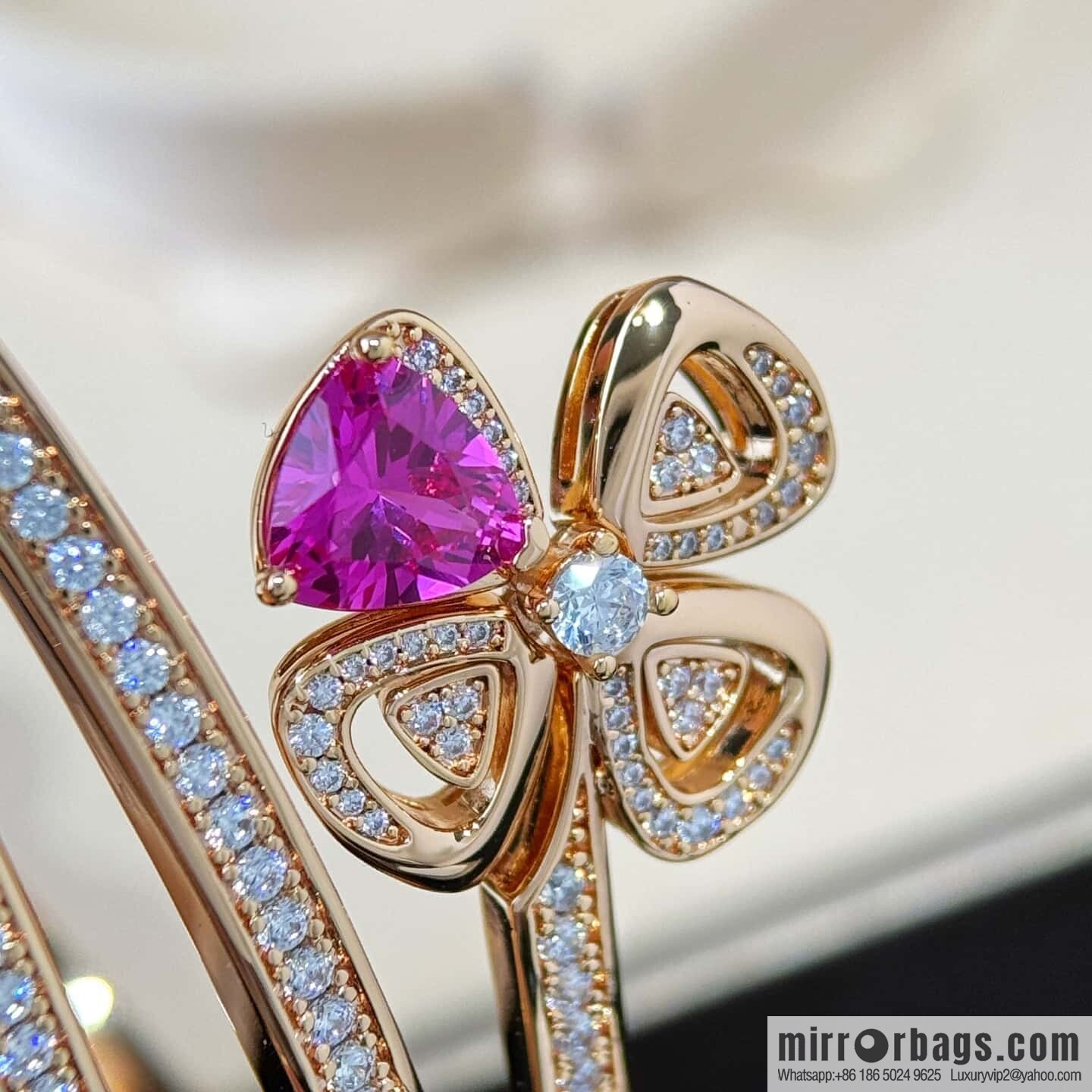 ❗️New ❗️ ☀ BVLGARI DIVAS'DREAM Ruby Clover Bracelet Bracelet ☀️