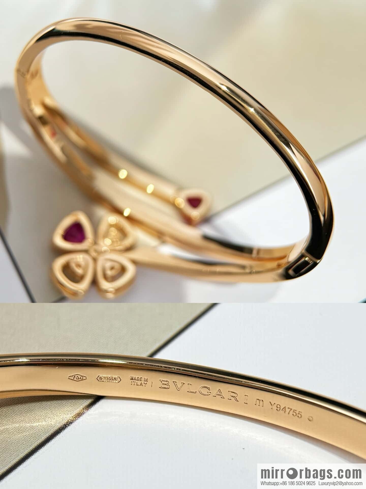 ❗️New ❗️ ☀ BVLGARI DIVAS'DREAM Ruby Clover Bracelet Bracelet ☀️