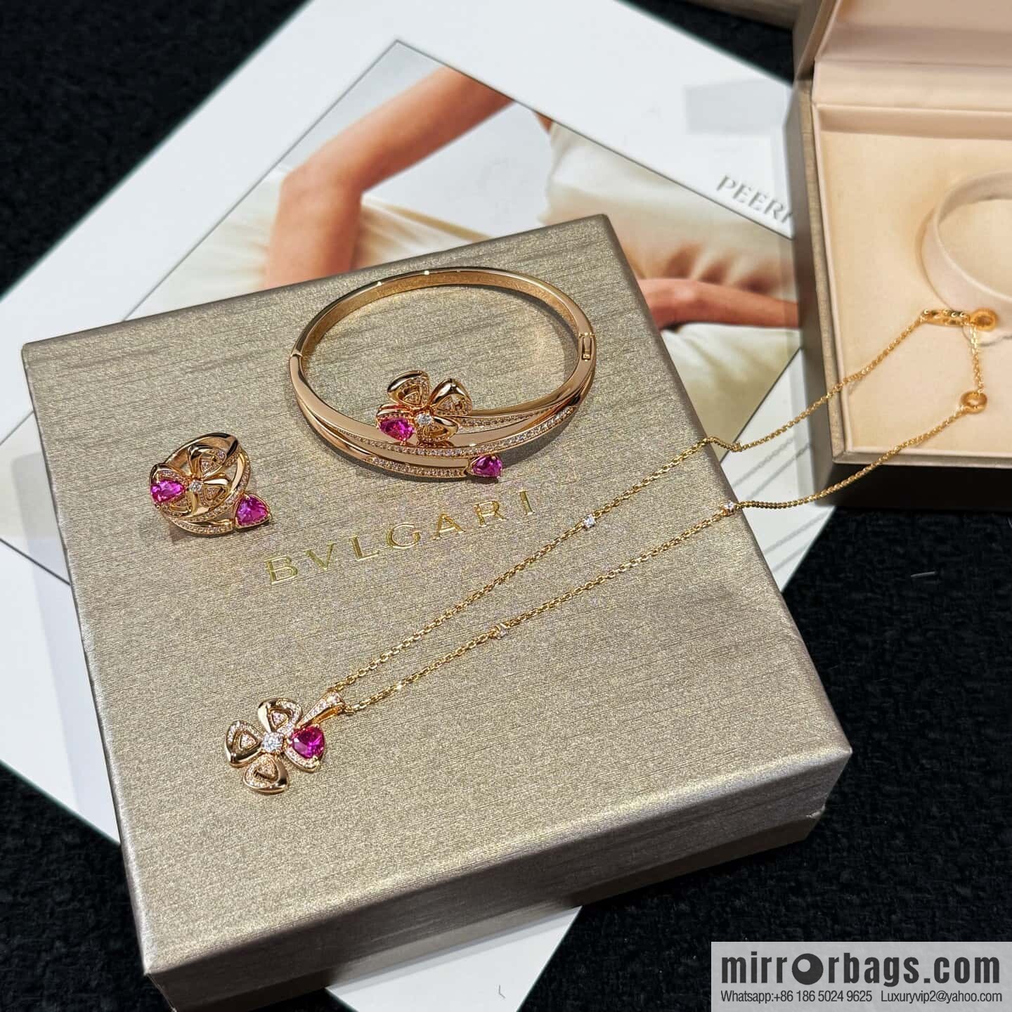 ❗️New ❗️ ☀ BVLGARI DIVAS'DREAM Ruby Clover Ring ☀️