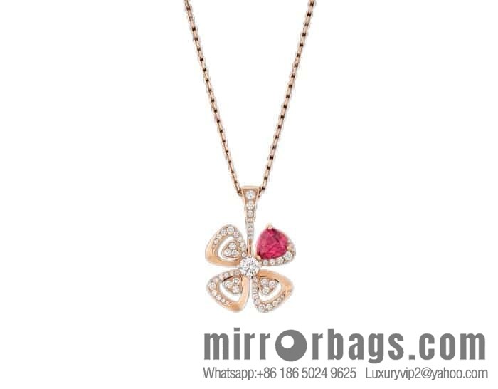 ❗️New ❗️ ☀ BVLGARI DIVAS'DREAM Ruby Clover Necklace ☀️