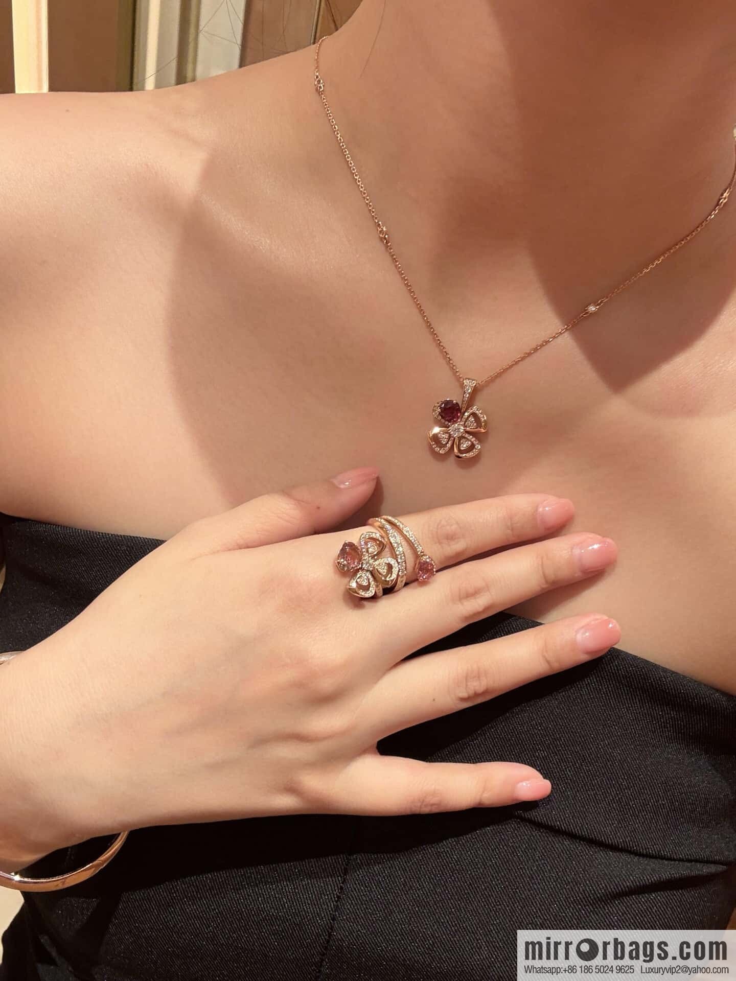 ❗️New ❗️ ☀ BVLGARI DIVAS'DREAM Ruby Clover Necklace ☀️