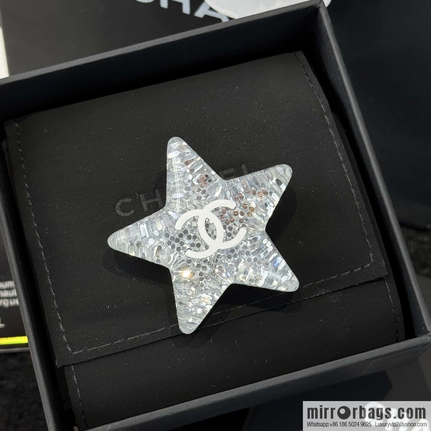 ❗️New ❗️☀️ New ☑️ Chanel Double C Acrylic Pentagram Star Brooch ☀️