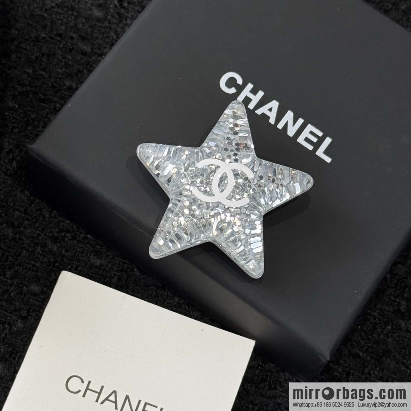 ❗️New ❗️☀️ New ☑️ Chanel Double C Acrylic Pentagram Star Brooch ☀️