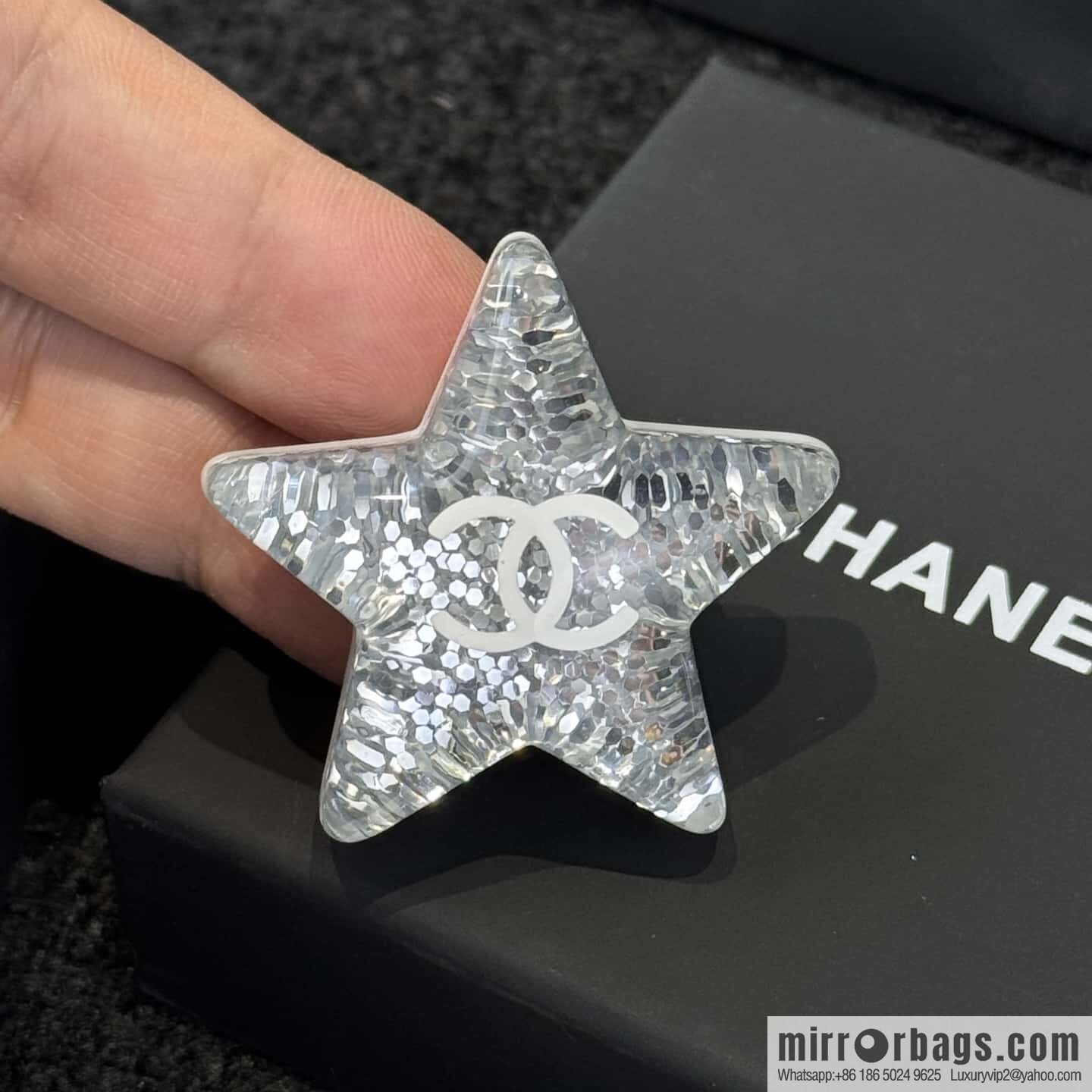 ❗️New ❗️☀️ New ☑️ Chanel Double C Acrylic Pentagram Star Brooch ☀️