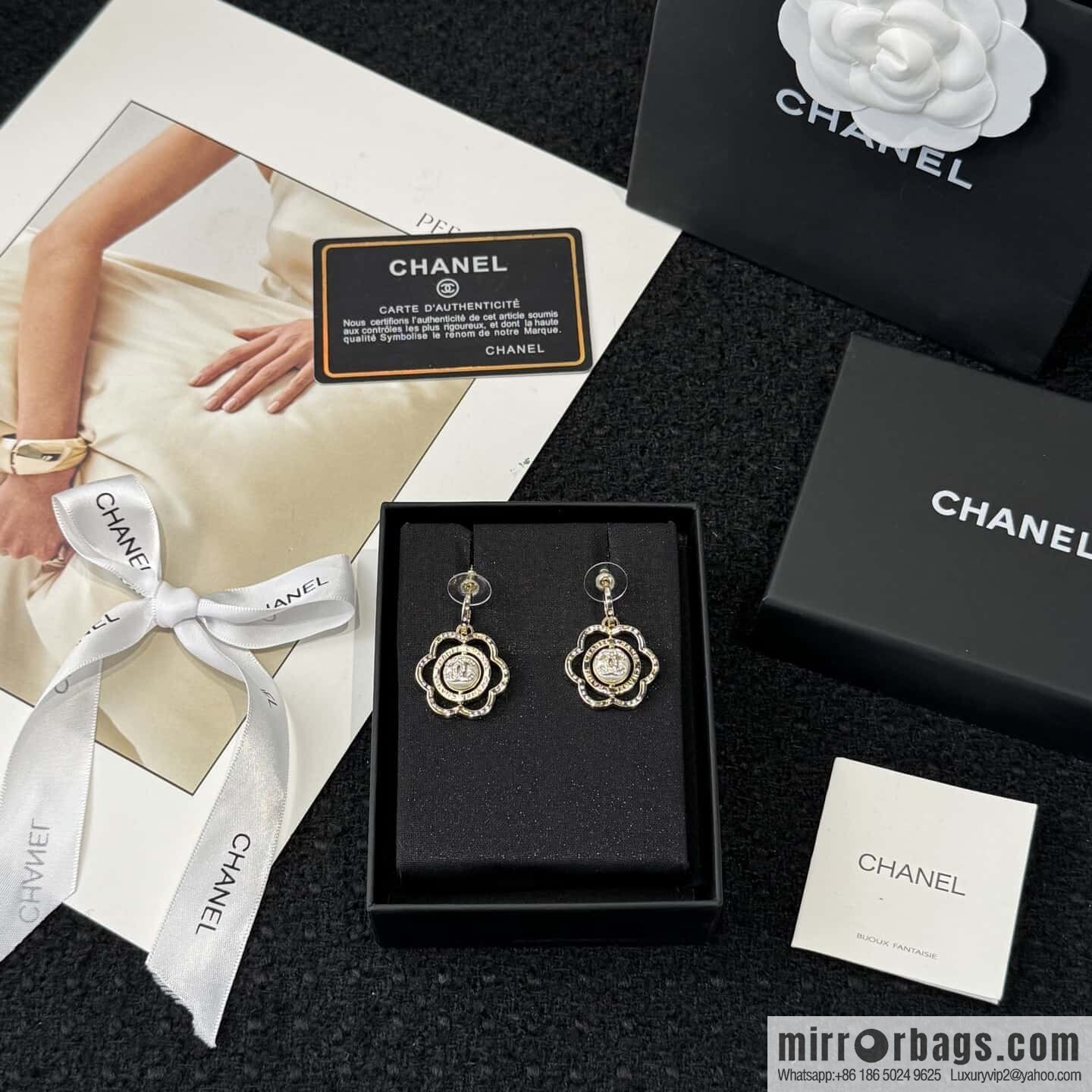 ❗️New ❗️ ☀️ new ☑️ chanel c2 double c flower stud earrings ☀️
