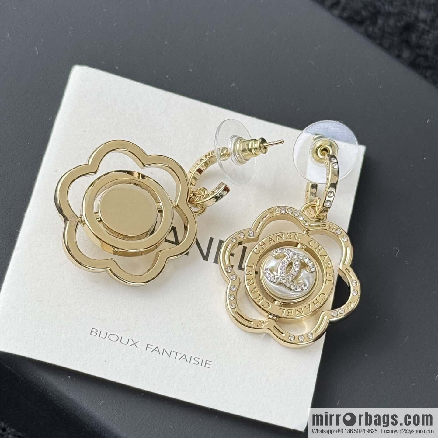 ❗️New ❗️ ☀️ new ☑️ chanel c2 double c flower stud earrings ☀️
