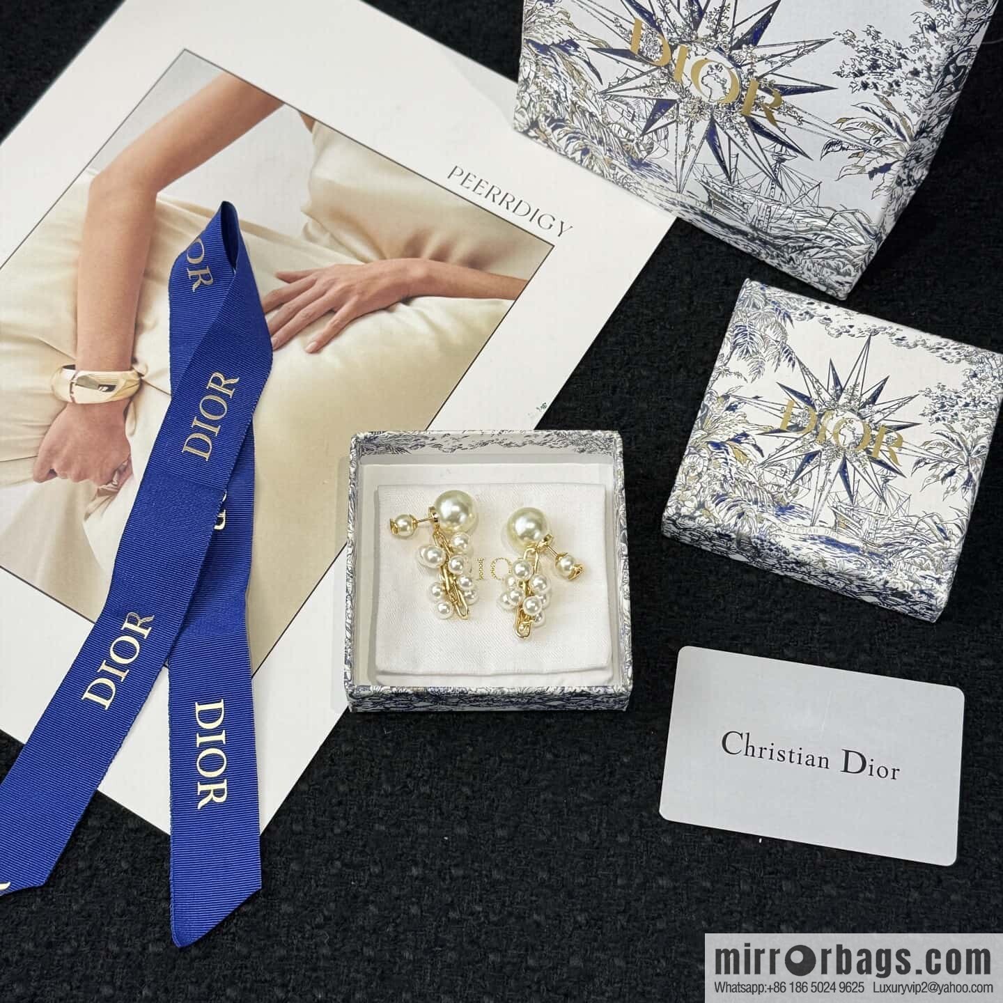 ❗️New ❗️ Dior stud earrings ☀️ new ☑️ Dior DIOR size pearl stud earrings ☀️