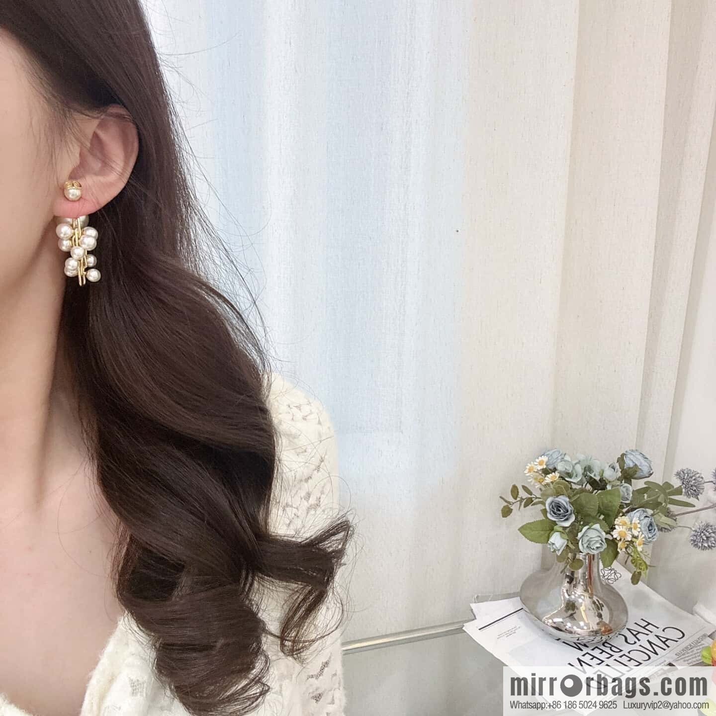 ❗️New ❗️ Dior stud earrings ☀️ new ☑️ Dior DIOR size pearl stud earrings ☀️