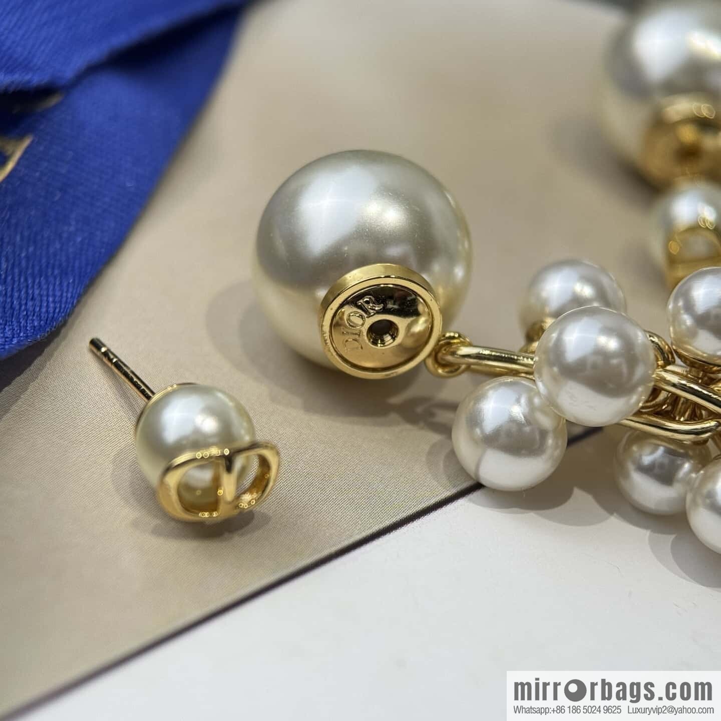 ❗️New ❗️ Dior stud earrings ☀️ new ☑️ Dior DIOR size pearl stud earrings ☀️