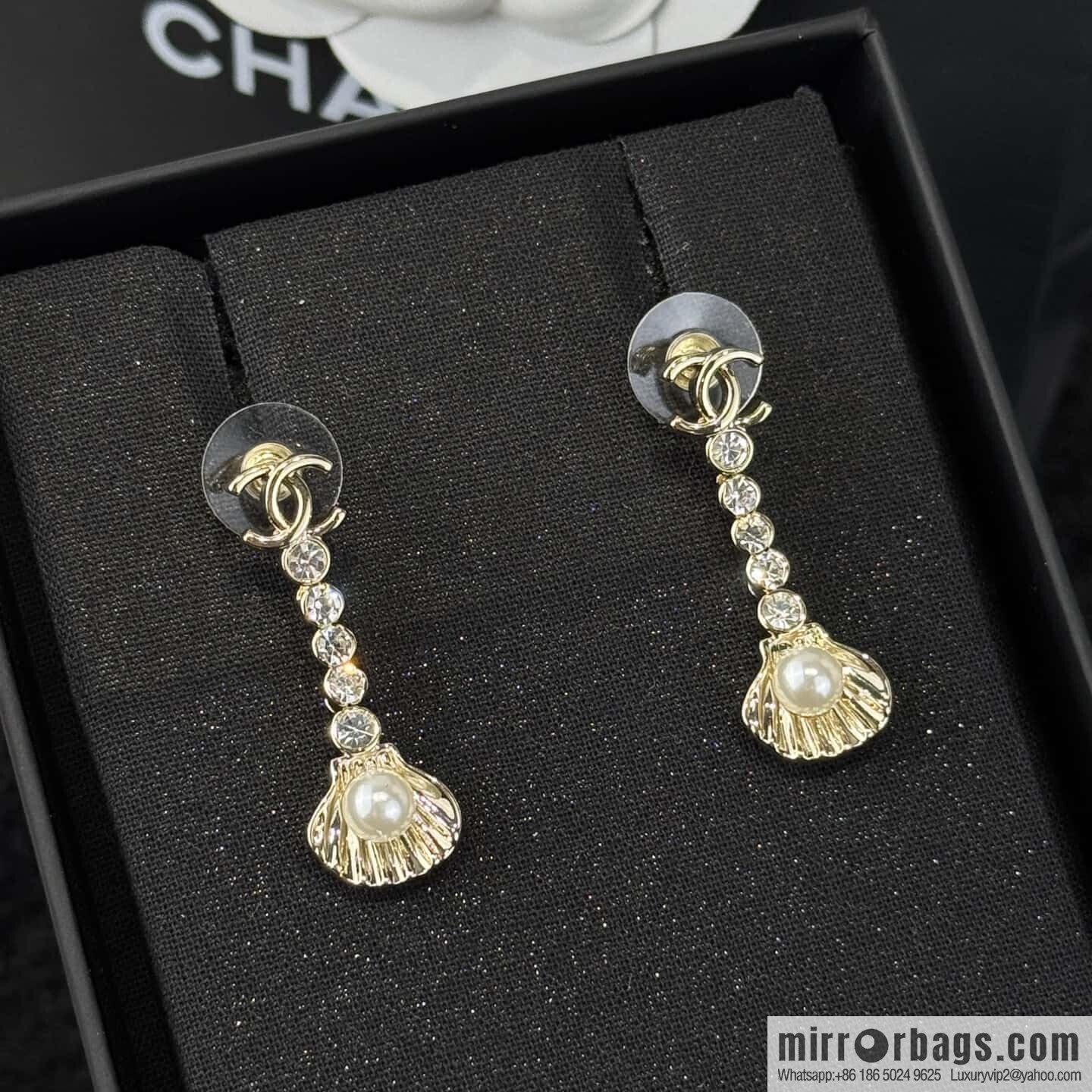 ❗️New ❗️☀️ new ☑️ chanel c2 double c shell stud earrings ☀️