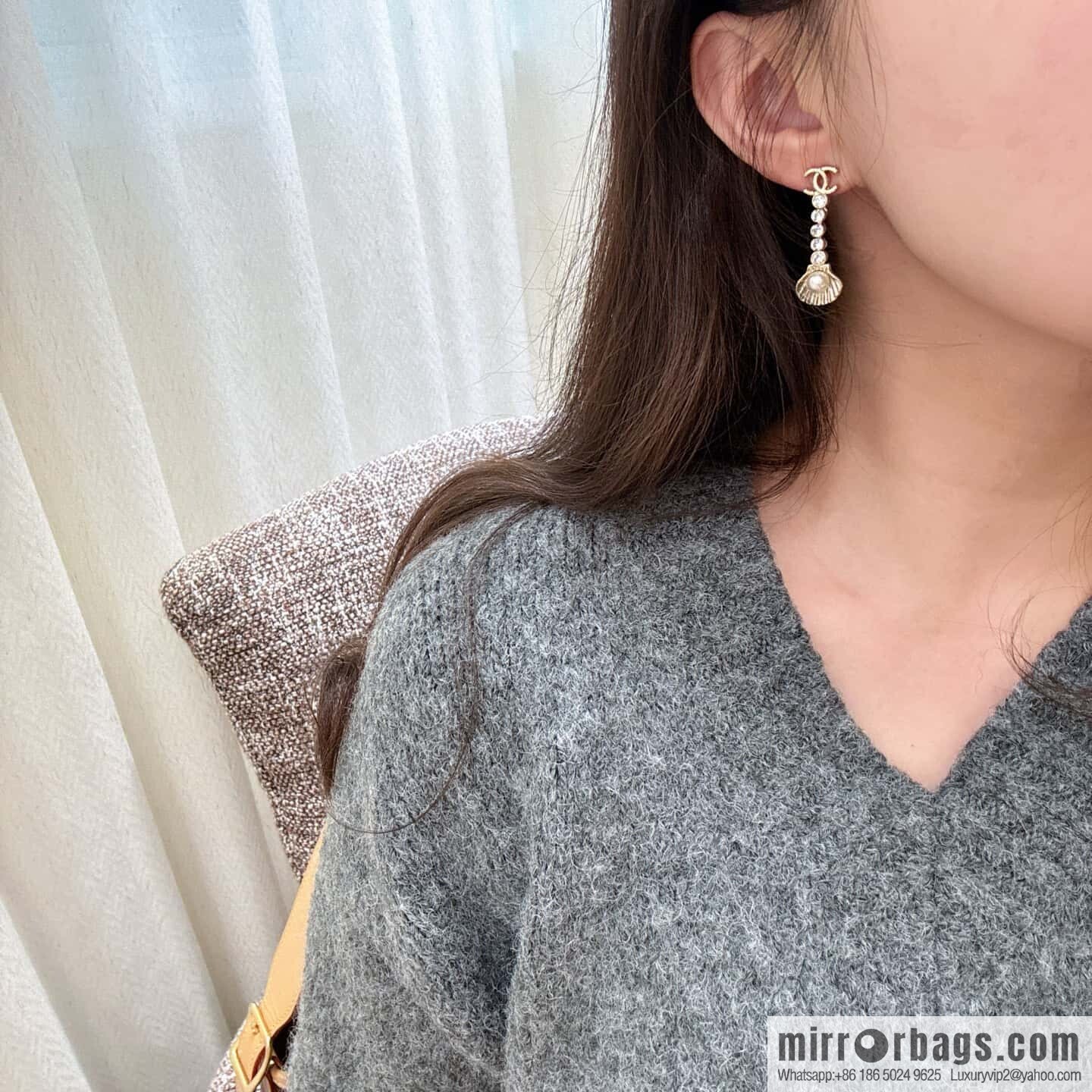 ❗️New ❗️☀️ new ☑️ chanel c2 double c shell stud earrings ☀️