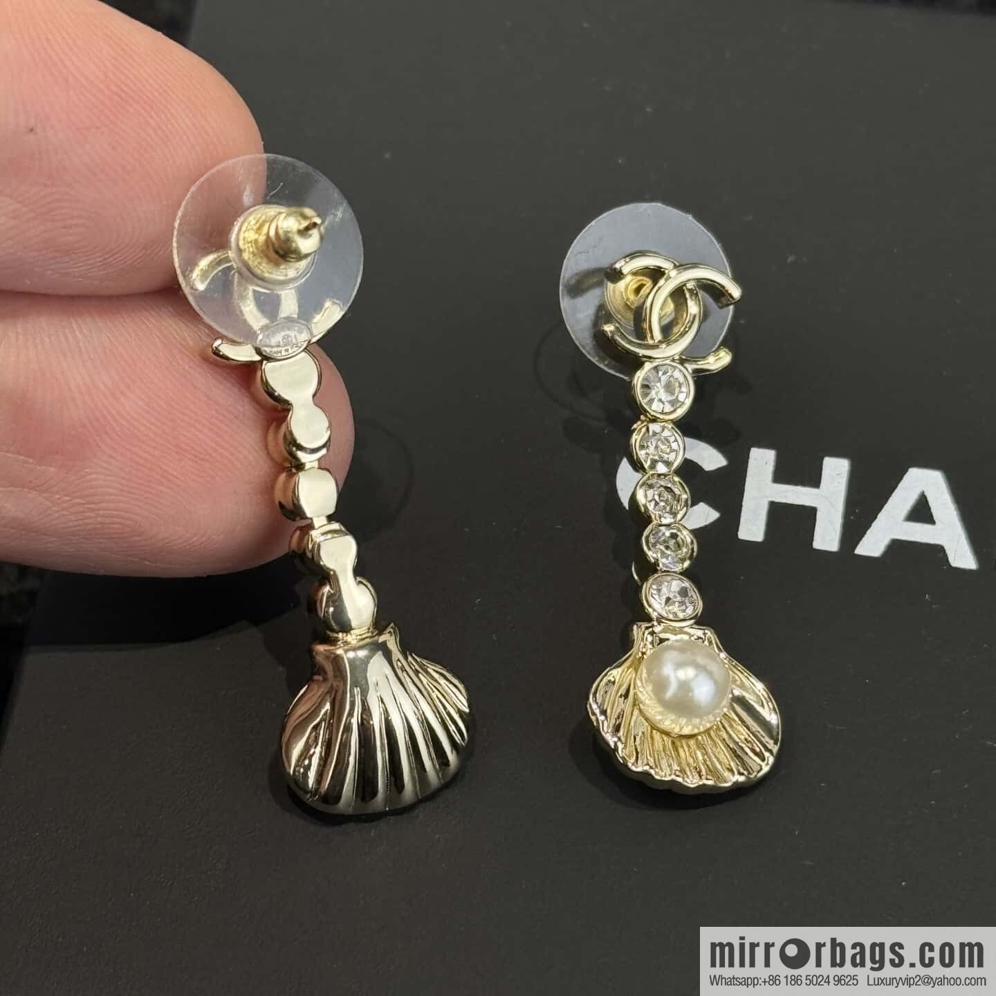 ❗️New ❗️☀️ new ☑️ chanel c2 double c shell stud earrings ☀️