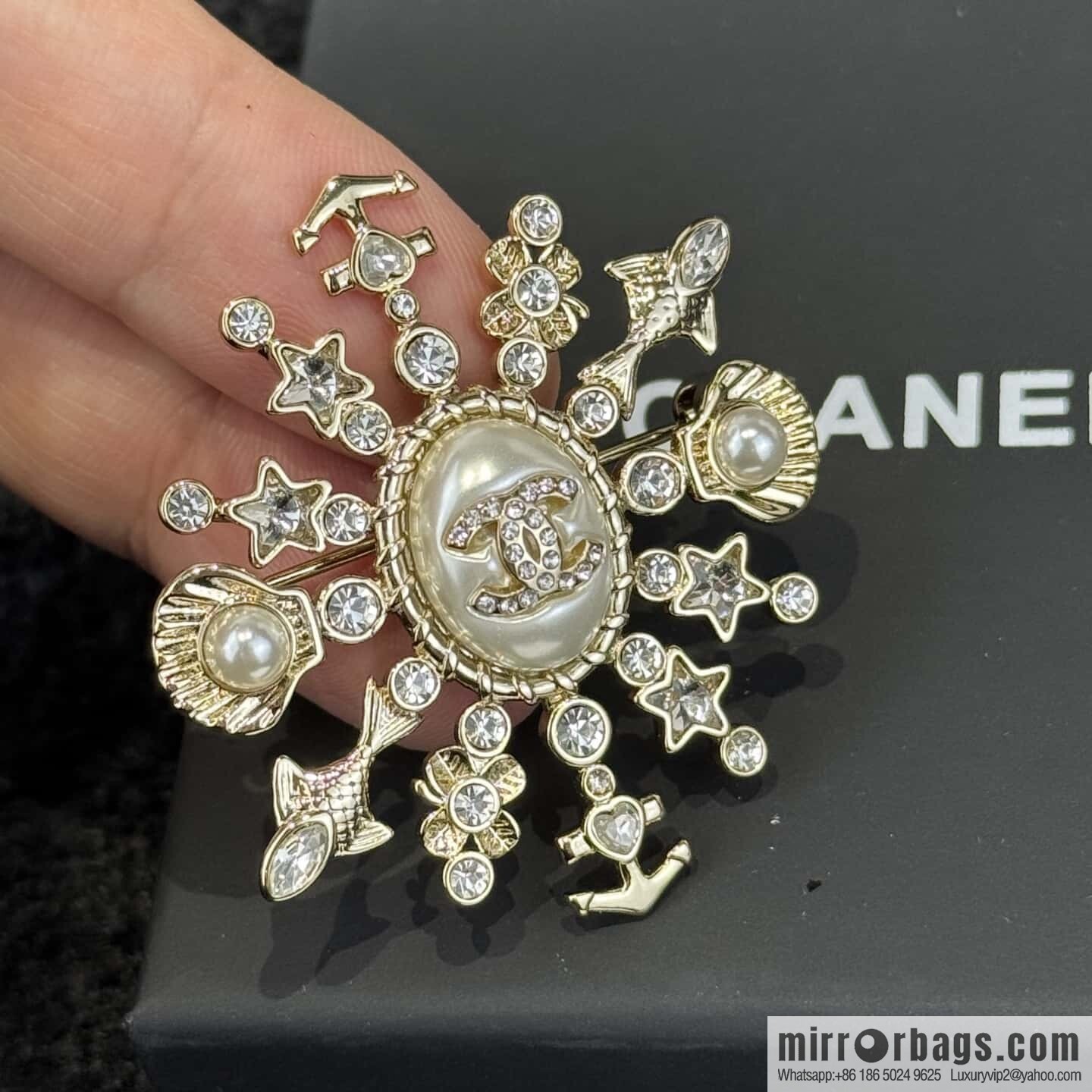 ❗️New ❗️ ☀️ new ☑️ Chanel double c shell anchor ⚓ brooch ☀️