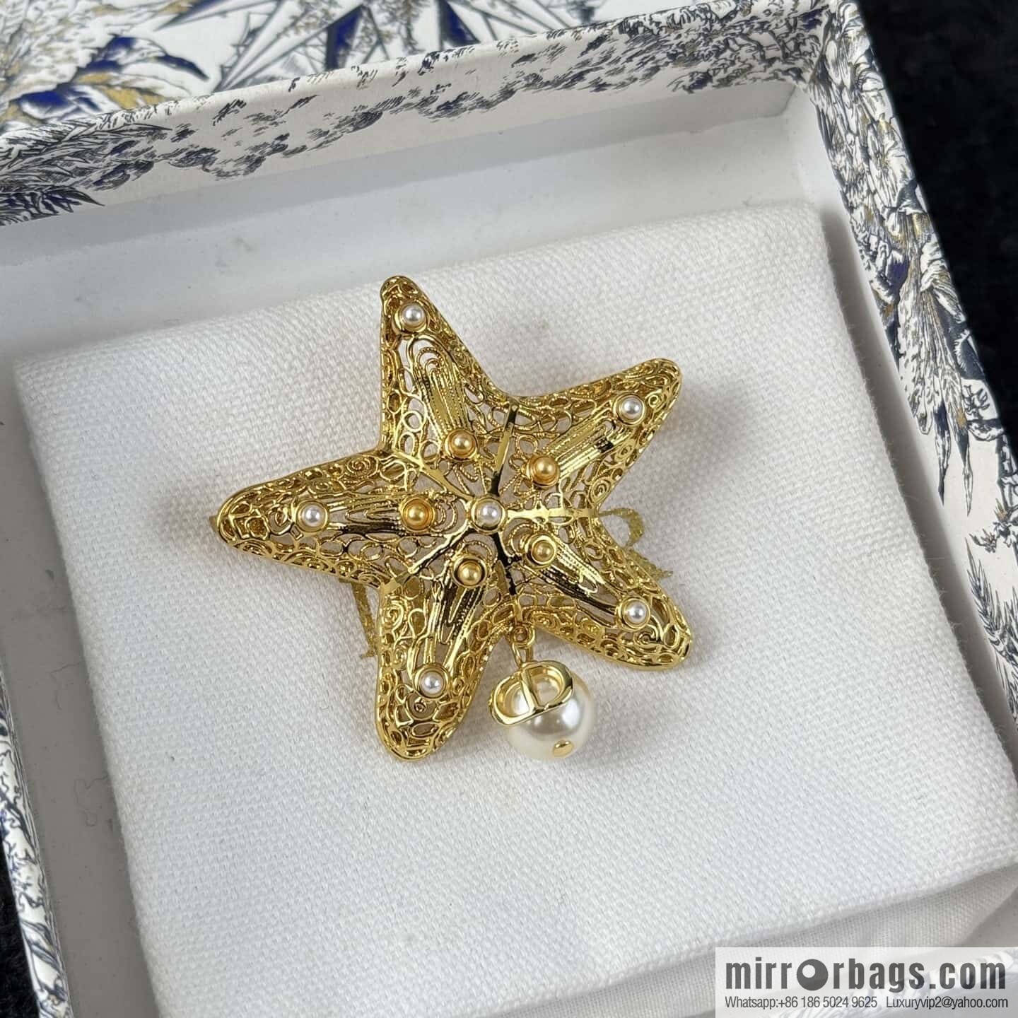 ❗️New ❗️ ☀️ New ☑️ Dior Pearl Pentagram ⭐ Star Brooch ☀️