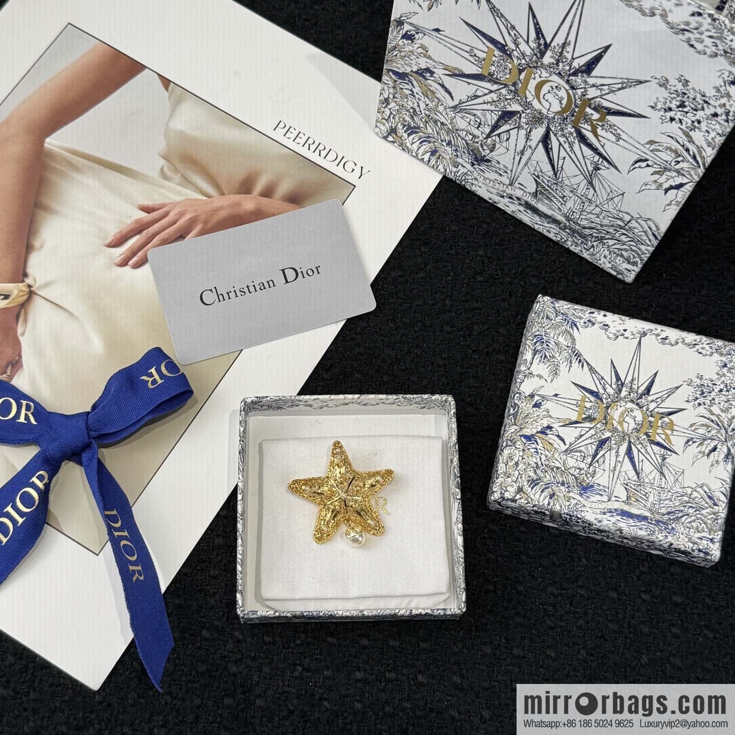 ❗️New ❗️ ☀️ New ☑️ Dior Pearl Pentagram ⭐ Star Brooch ☀️