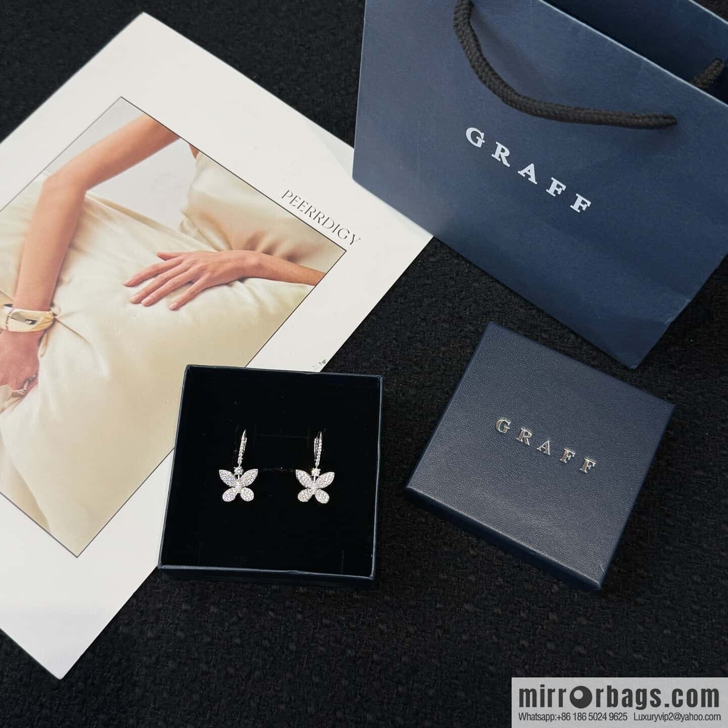 ❗️New ❗️ GRAFF butterfly diamond stud earrings