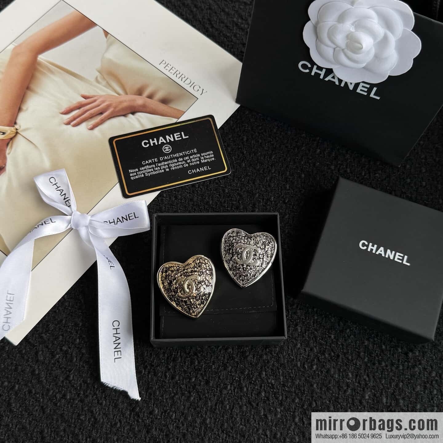 ❗️New ❗️ ☀️ new ☑️ Chanel double c peach heart love ❤️ brooch ☀️