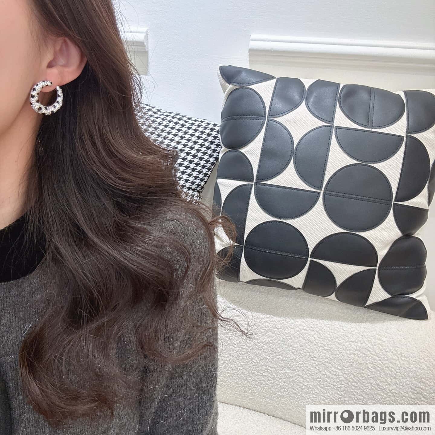 ❗️CNC version ❗️ ☀️ Cartier classic full diamond leopard print earrings earrings ☀️