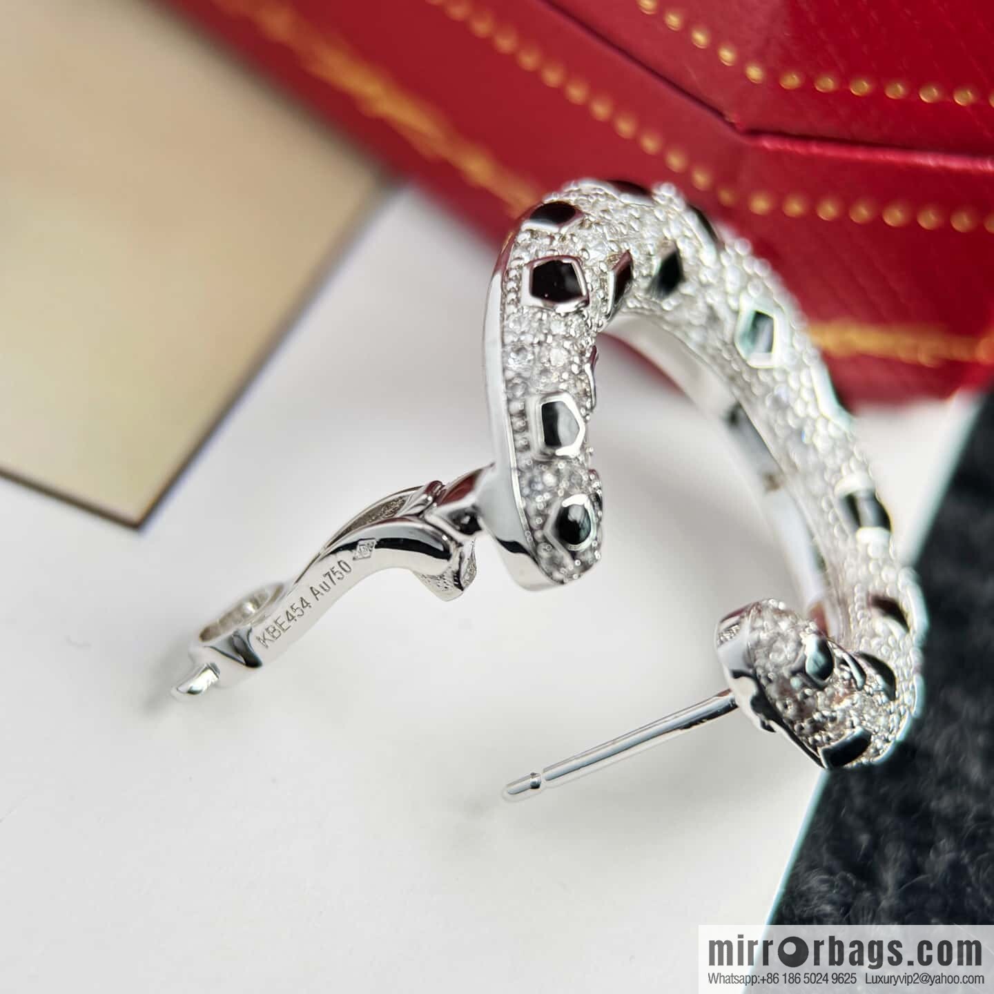 ❗️CNC version ❗️ ☀️ Cartier classic full diamond leopard print earrings earrings ☀️