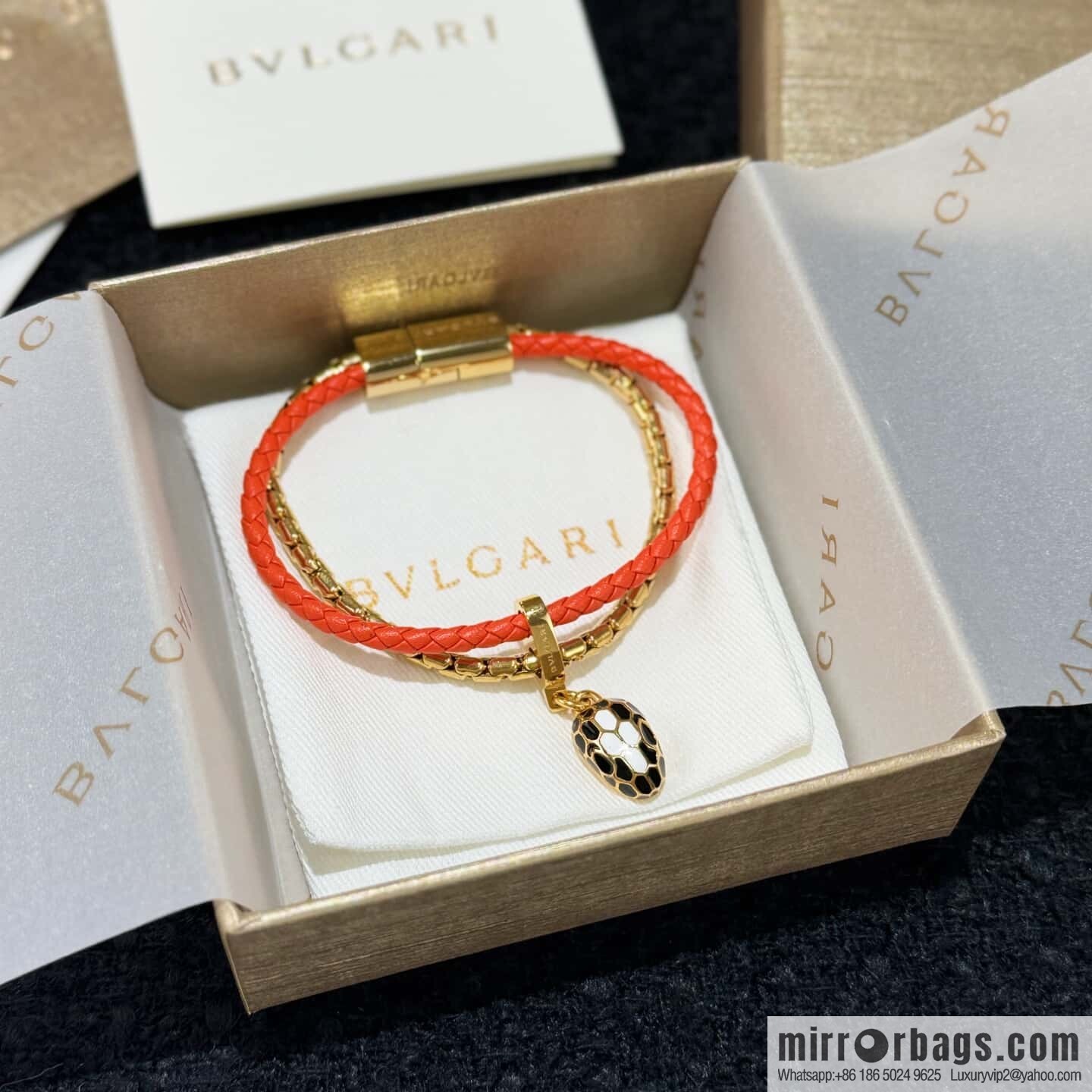 ❗️New ❗️ 7 color ☀ BVLGARI SERPENTI FOREVER series snakehead double leather rope bracelet bracelet ☀️
