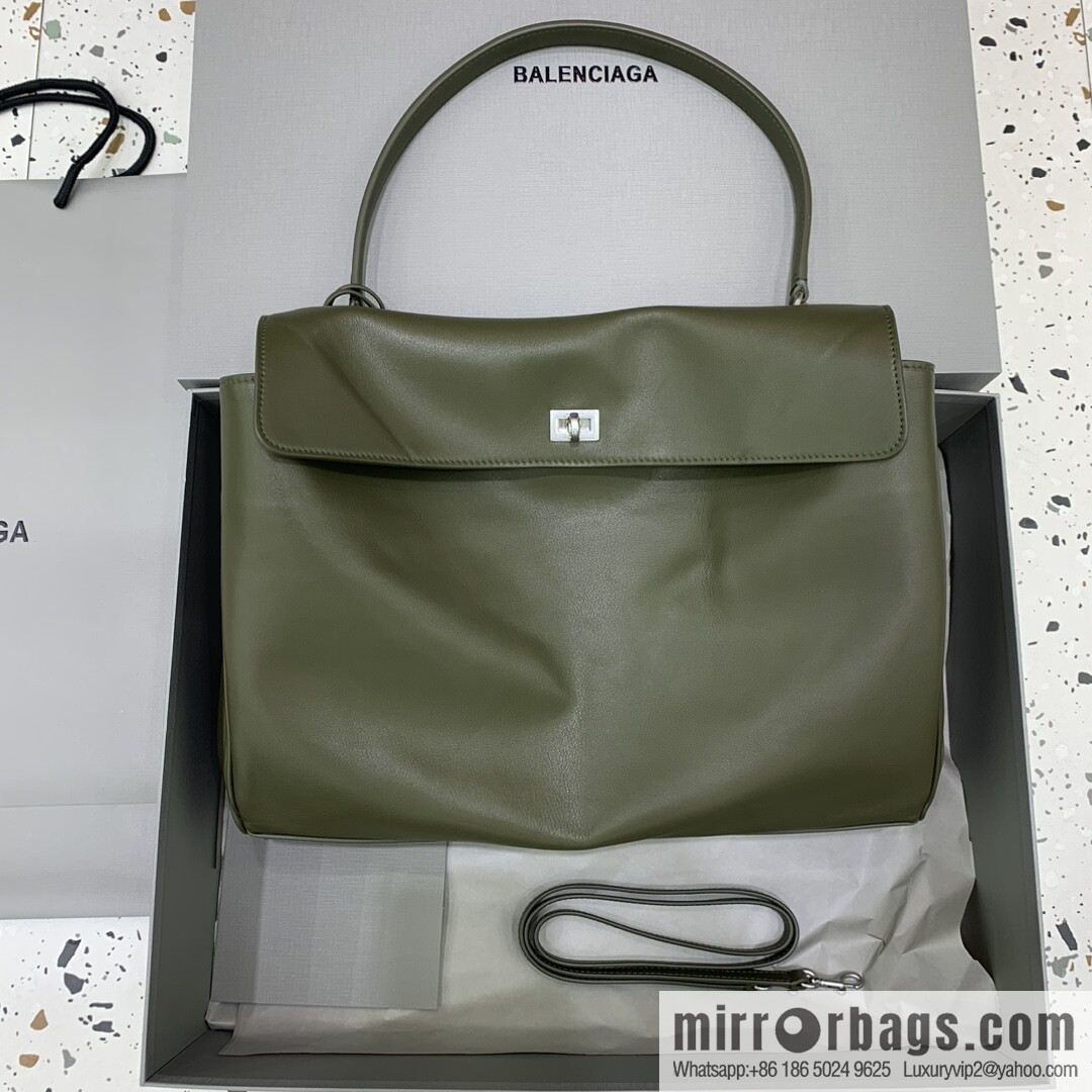 [Large green silver buckle 】 𝐁𝐀𝐋𝐄𝐍𝐂𝐈𝐀𝐆𝐀 𝐑𝐎𝐃𝐄𝐎 𝐁𝐀𝐆 series handbag model number: 78972