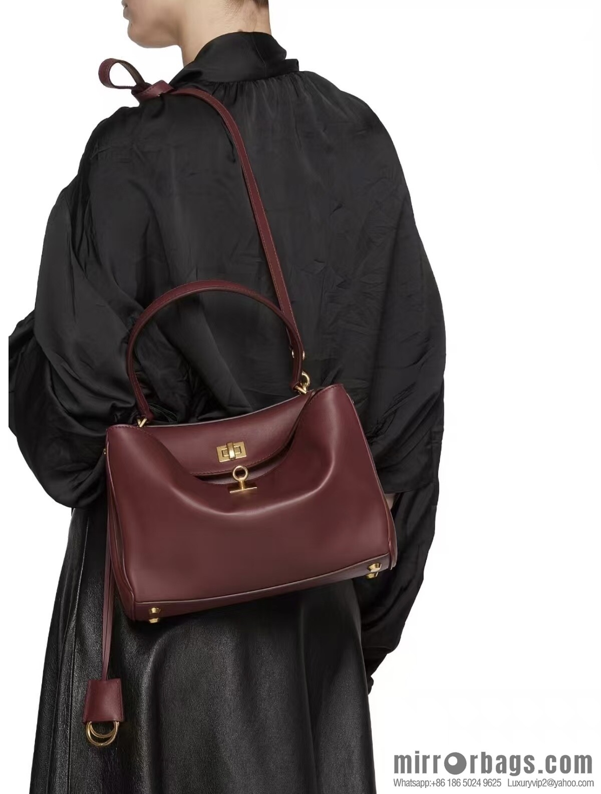 [Medium jujube gold buckle 】 𝐁𝐀𝐋𝐄𝐍𝐂𝐈𝐀𝐆𝐀 𝐑𝐎𝐃𝐄𝐎 𝐁𝐀𝐆 series handbag model number: 78972
