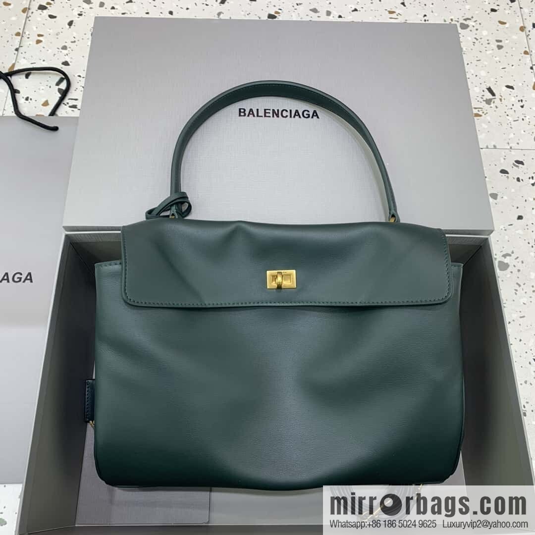 [Medium malachite green 】 𝐁𝐀𝐋𝐄𝐍𝐂𝐈𝐀𝐆𝐀 𝐑𝐎𝐃𝐄𝐎 𝐁𝐀𝐆 series handbag model number: 78972