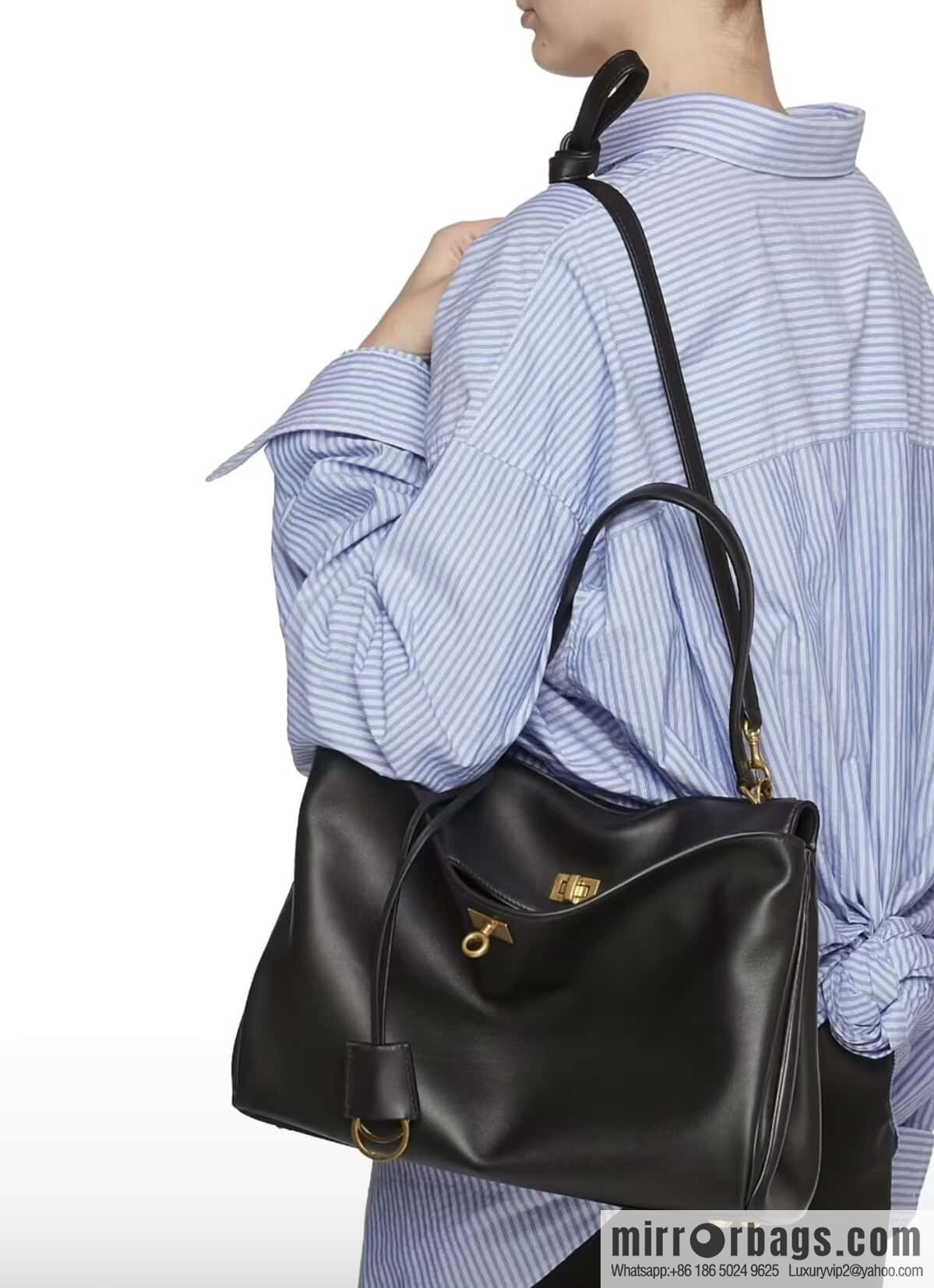 [Medium black gold buckle 】 𝐁𝐀𝐋𝐄𝐍𝐂𝐈𝐀𝐆𝐀 𝐑𝐎𝐃𝐄𝐎 𝐁𝐀𝐆 series handbag model number: 78972