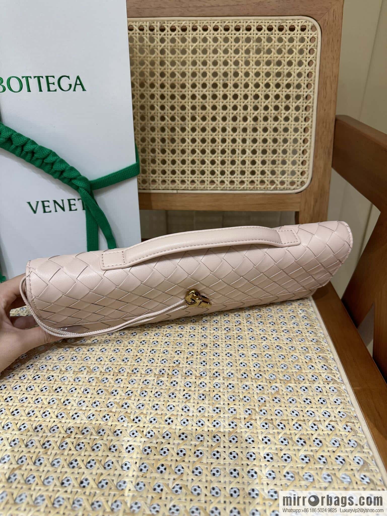 BV Andiamond Clutch Bag 741511 Lotus Powder