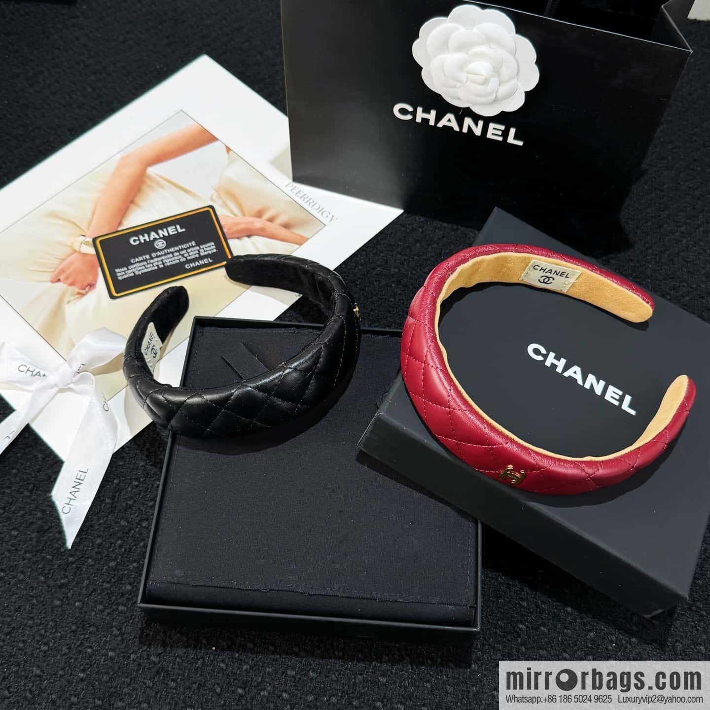 ❗️New ❗️☀️ New ☑️ Chanel Double C Rhombus Lambskin Headband ☀️
