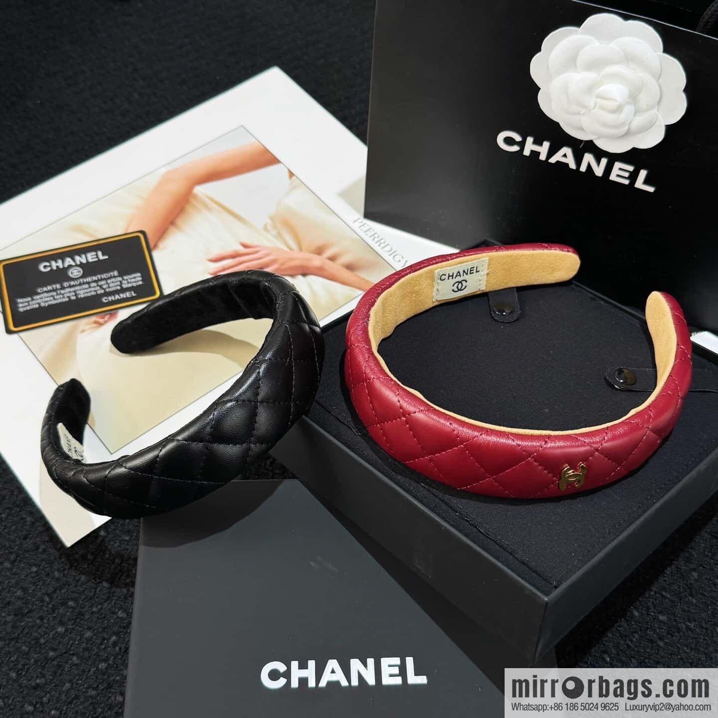 ❗️New ❗️☀️ New ☑️ Chanel Double C Rhombus Lambskin Headband ☀️