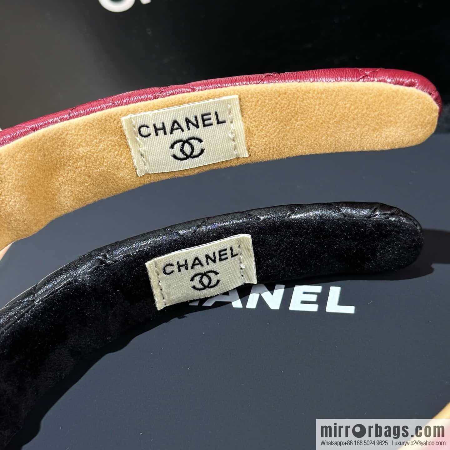 ❗️New ❗️☀️ New ☑️ Chanel Double C Rhombus Lambskin Headband ☀️
