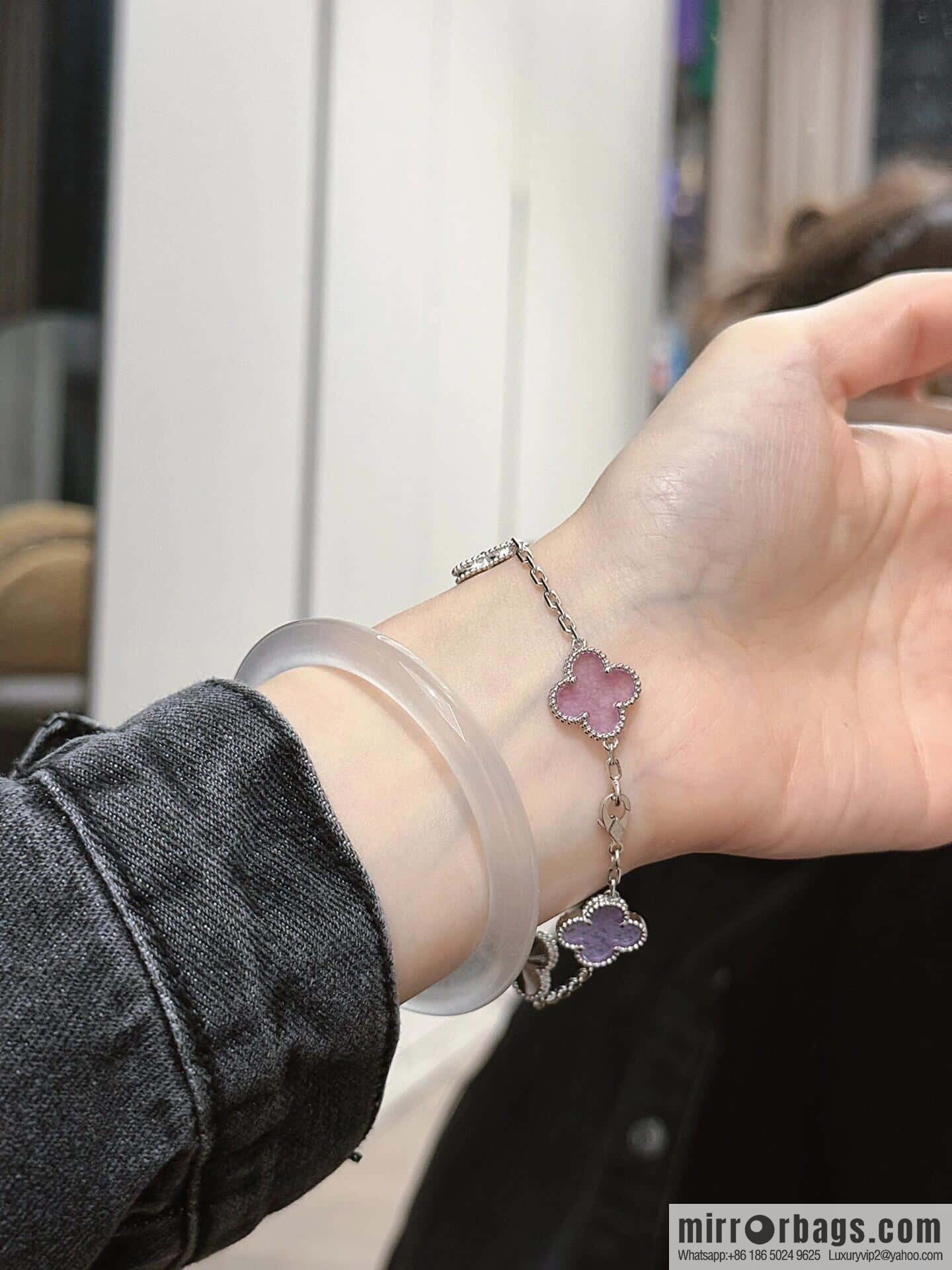 ❗️CNC Version ❗️ ☀️ Van Cleef & Arpels Violet Clover Necklace ☀