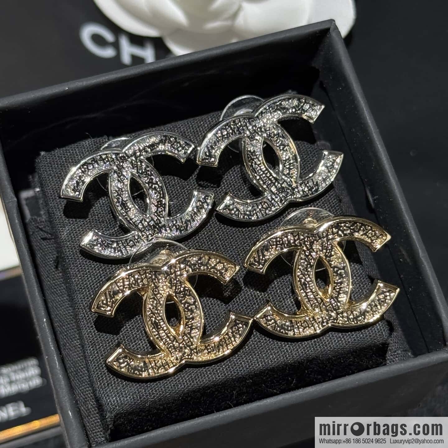 ☀️New ☑️ chanel c1 double c stud earrings