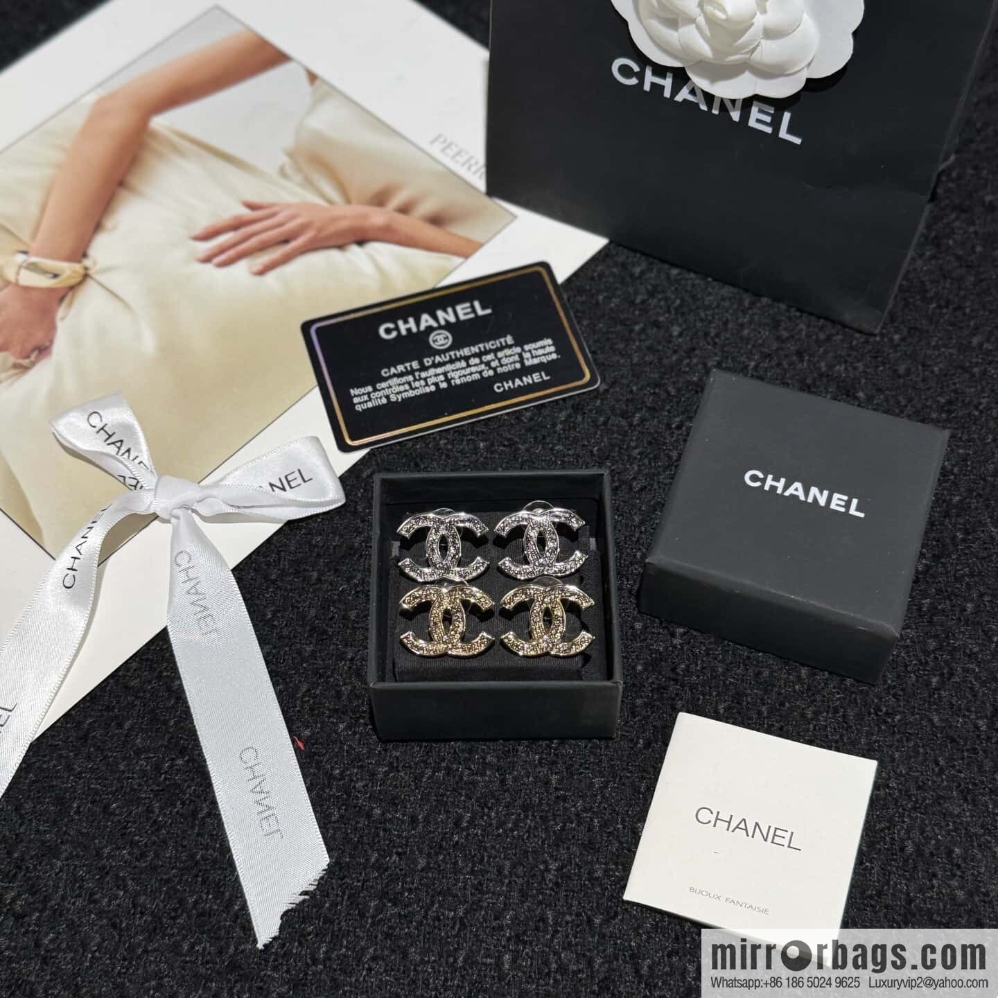 ☀️New ☑️ chanel c1 double c stud earrings