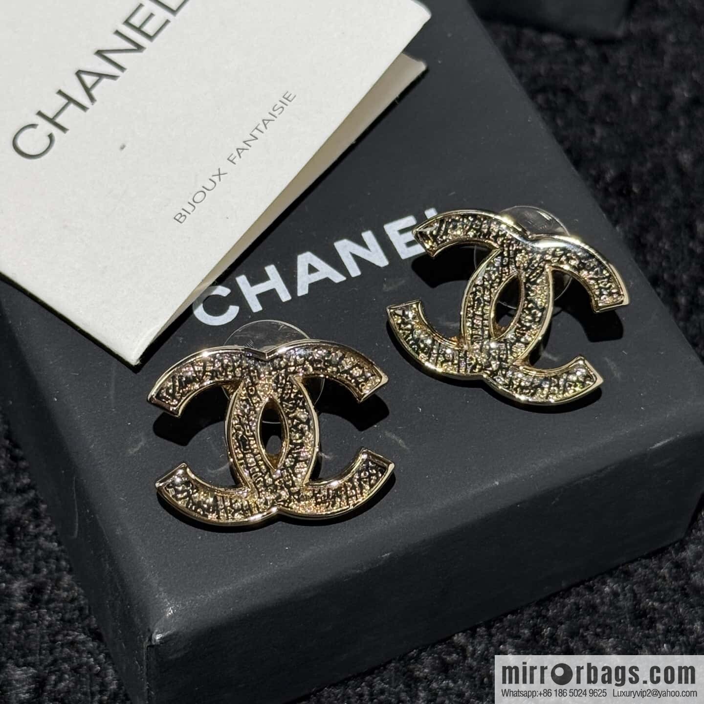 ☀️New ☑️ chanel c1 double c stud earrings