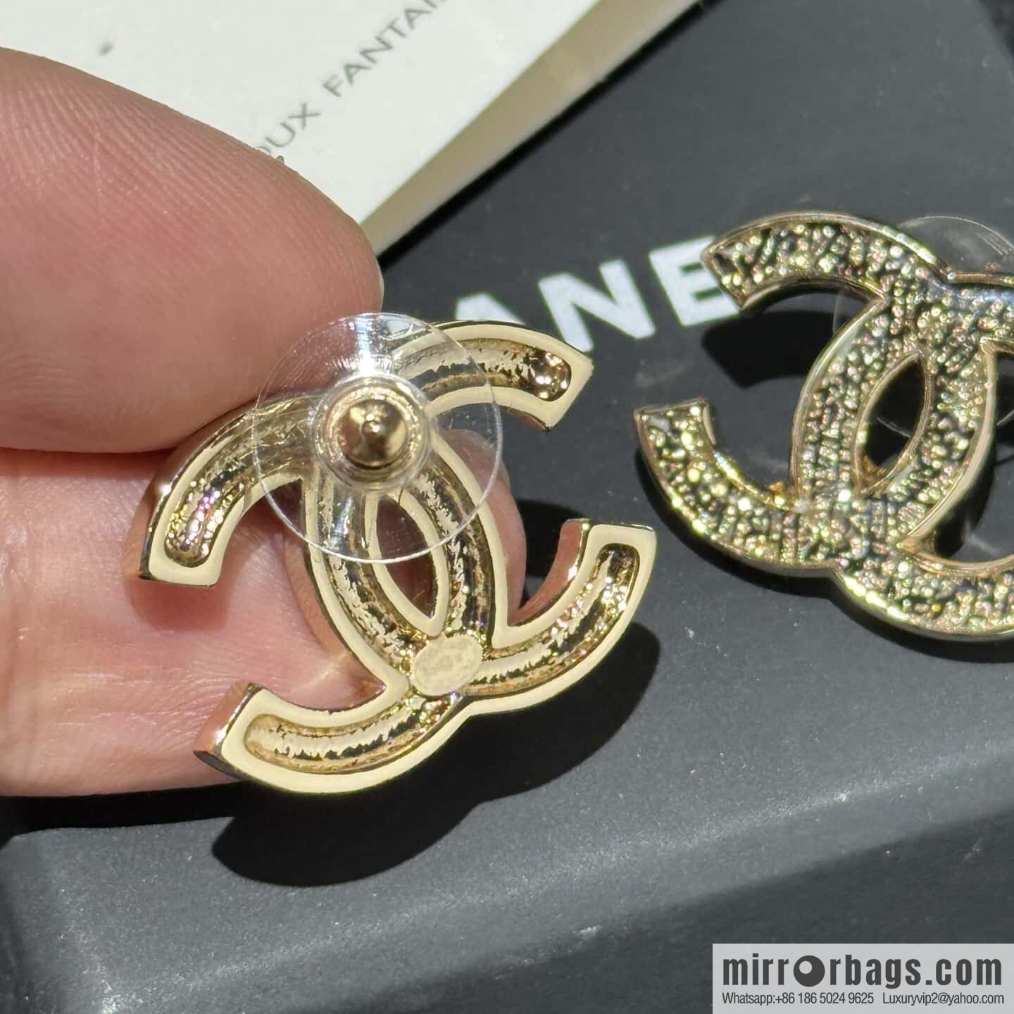 ☀️New ☑️ chanel c1 double c stud earrings