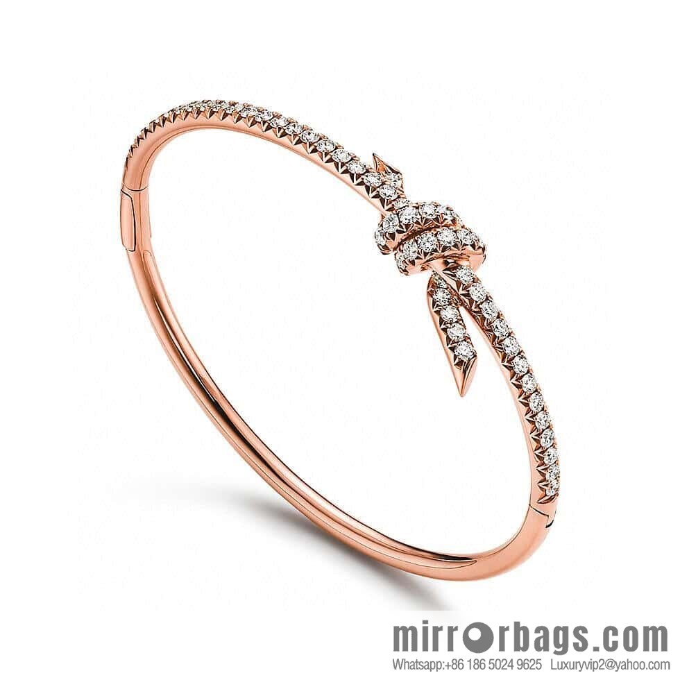TIFFANY & Co. Tiffany Knot Series Bow Half Full Diamond Bracelet