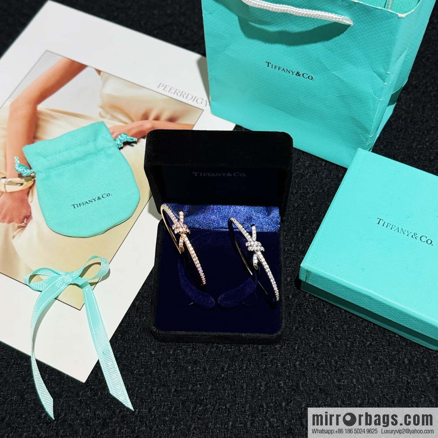 TIFFANY & Co. Tiffany Knot Series Bow Half Full Diamond Bracelet