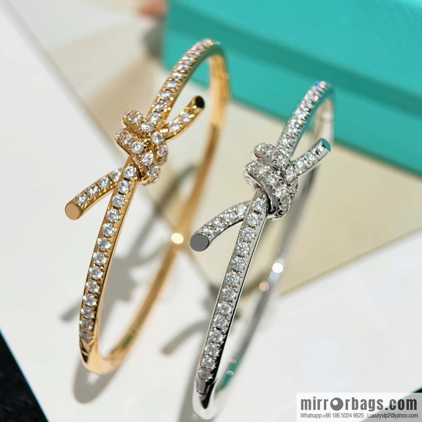 TIFFANY & Co. Tiffany Knot Series Bow Half Full Diamond Bracelet