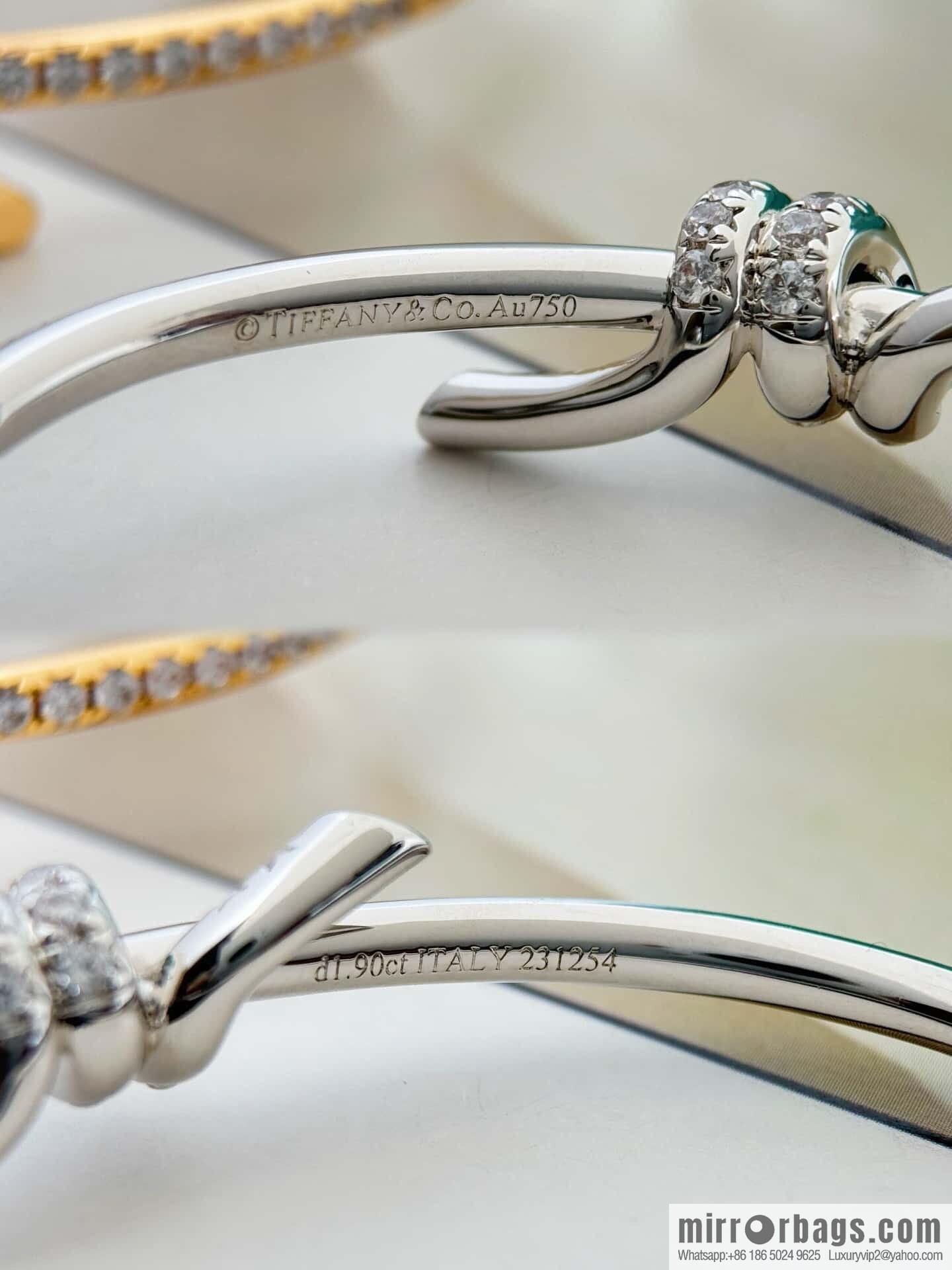 TIFFANY & Co. Tiffany Knot Series Bow Half Full Diamond Bracelet