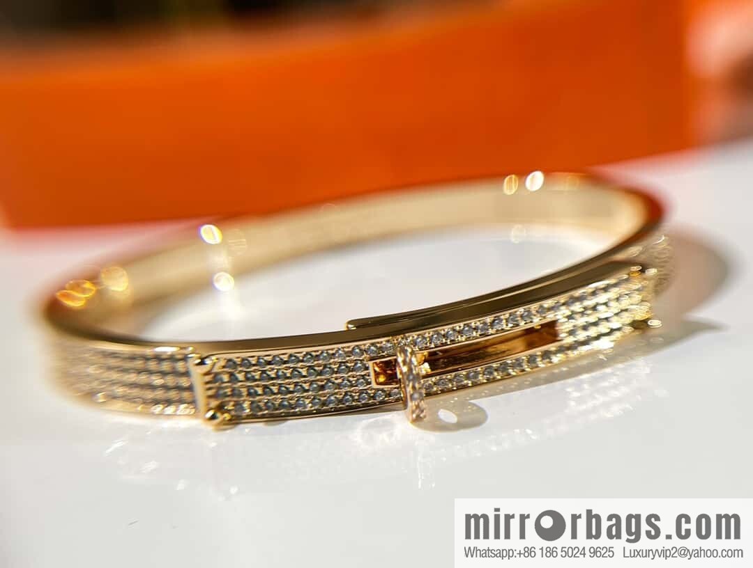 ❗️New ❗️ (Half Diamond) ☀️ Hermès HERMES Kelly Half Diamond Bracelet Bracelet ☀️