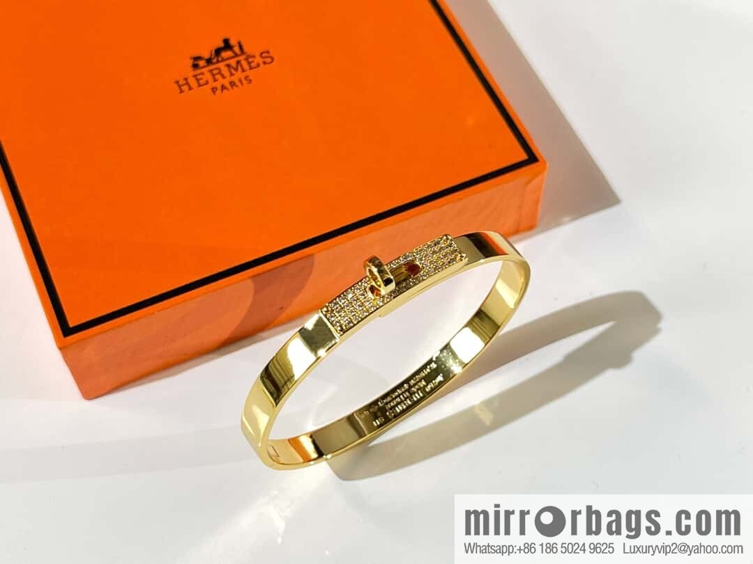 ❗️New ❗️ (Half Diamond) ☀️ Hermès HERMES Kelly Half Diamond Bracelet Bracelet ☀️