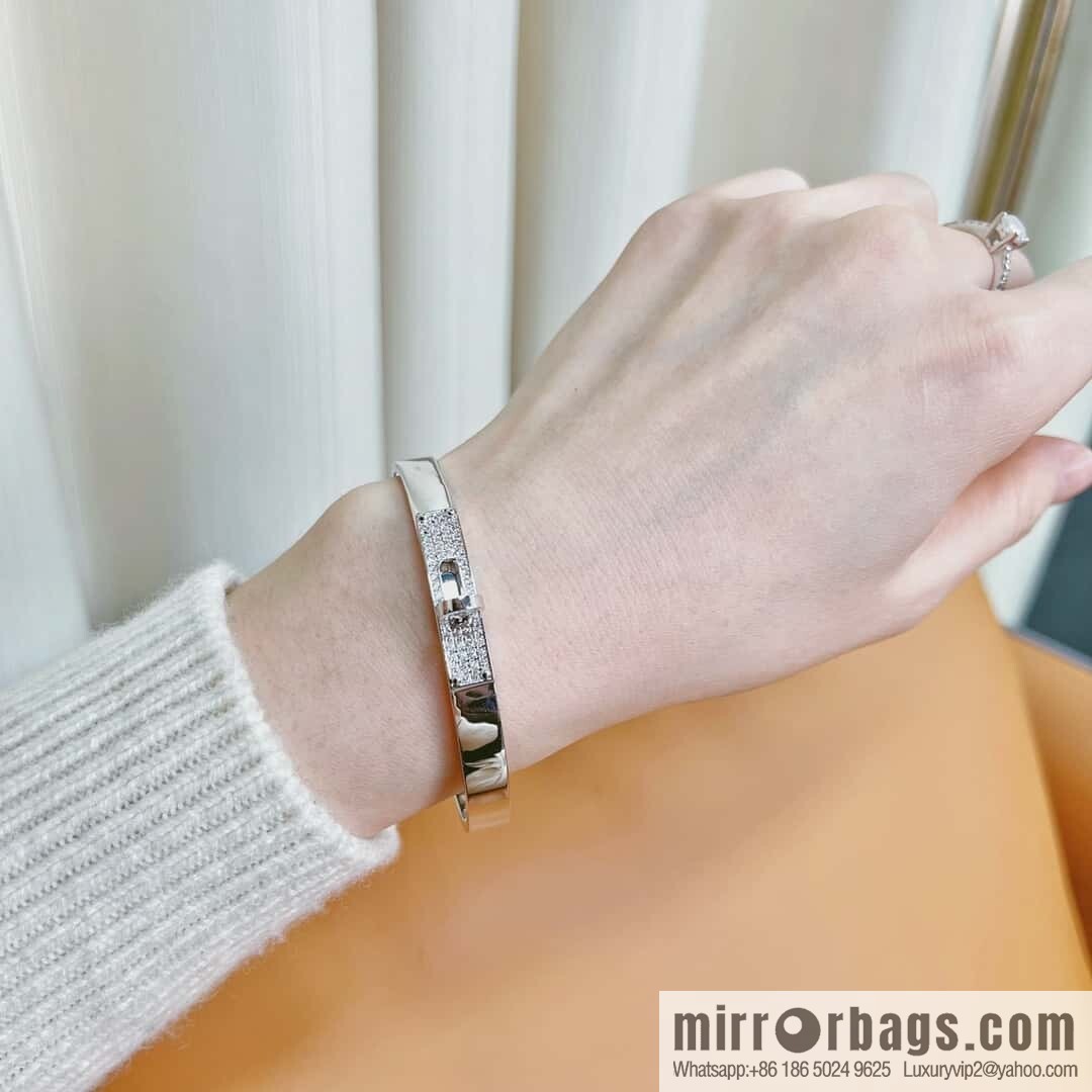 ❗️New ❗️ (Half Diamond) ☀️ Hermès HERMES Kelly Half Diamond Bracelet Bracelet ☀️