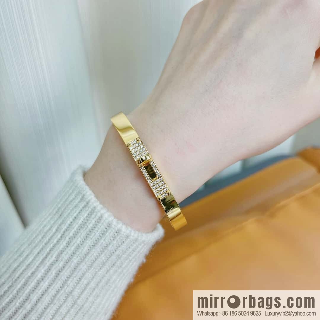 ❗️New ❗️ (Half Diamond) ☀️ Hermès HERMES Kelly Half Diamond Bracelet Bracelet ☀️