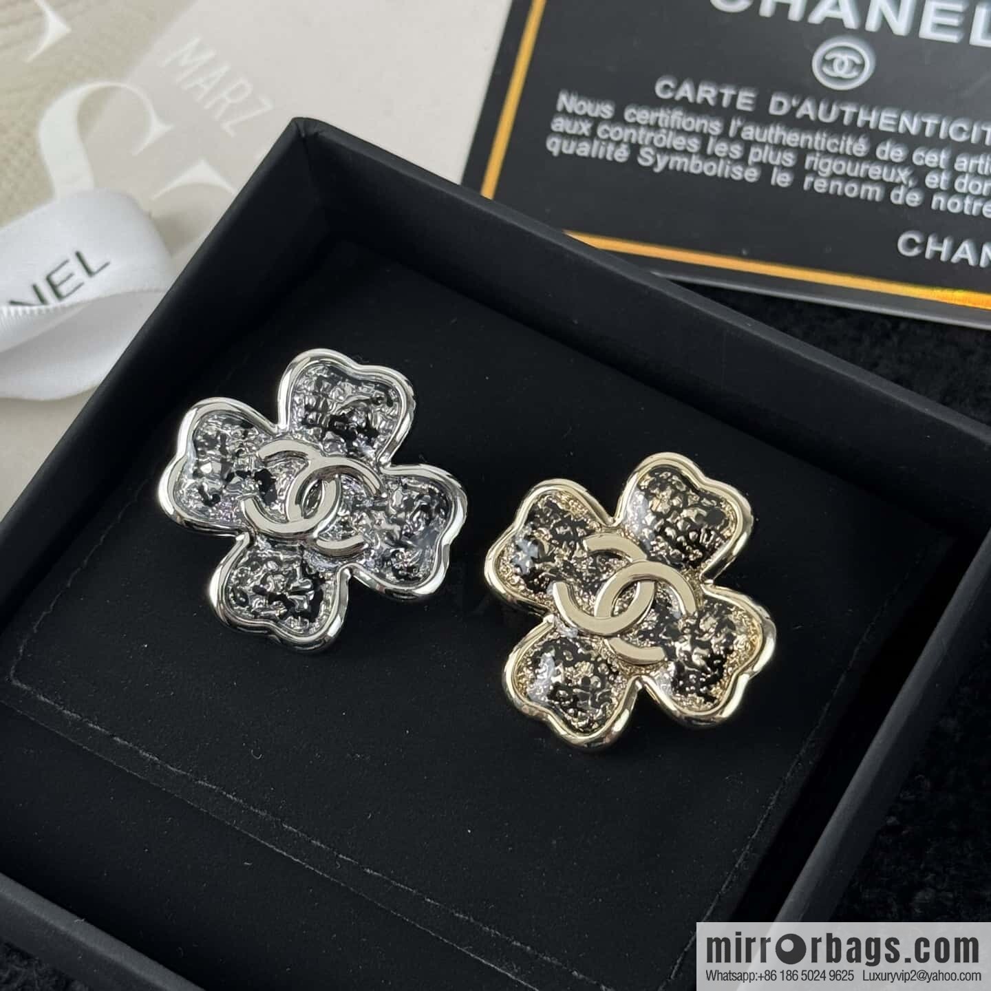 ❗️New ❗️☀️ New ☑️ Chanel Double C Clover 🍀 Brooch ☀️