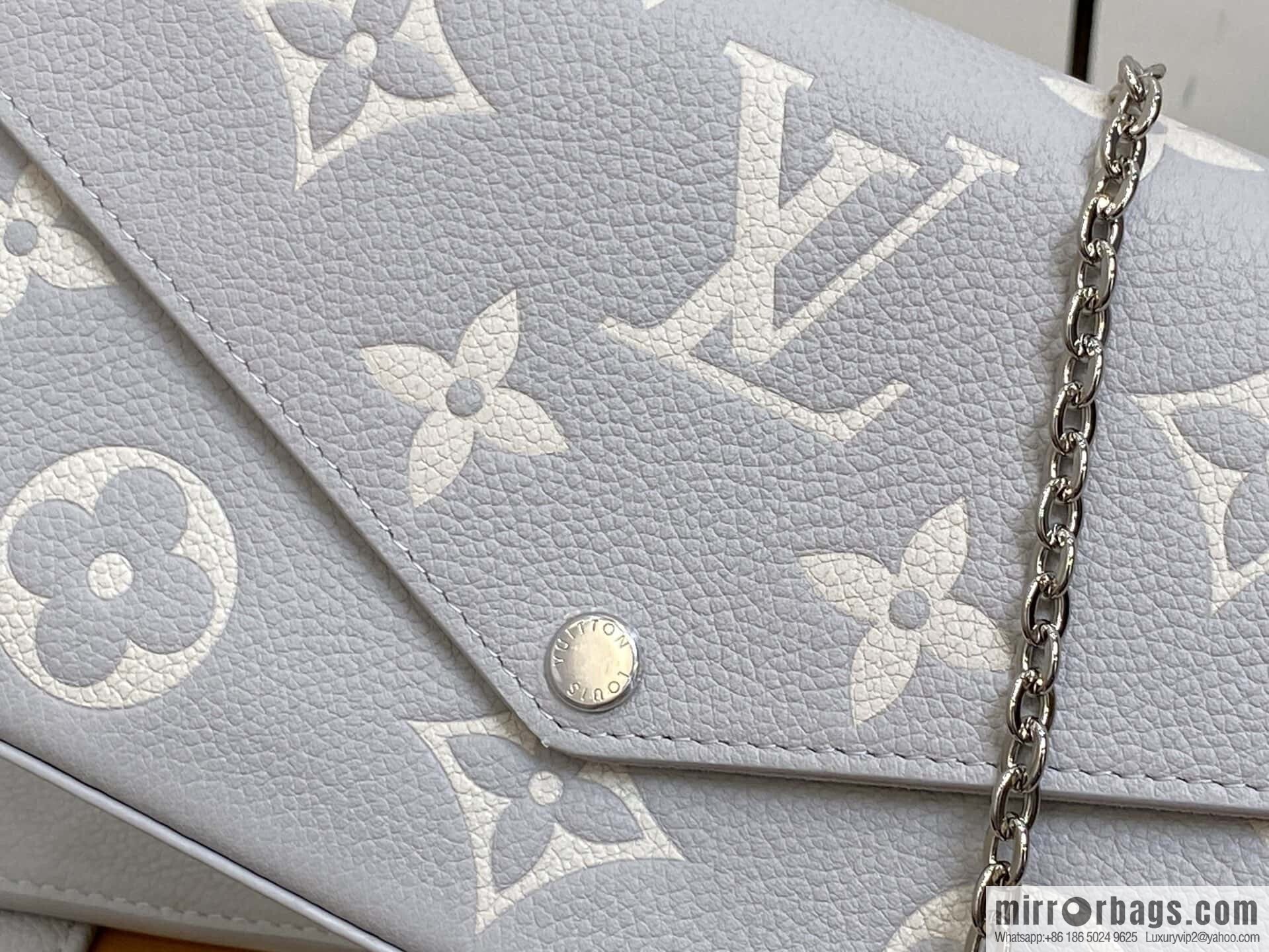 [Boutique‑grade] M14227 taro purple silk screen print, full leather embossed three-piece Félicie Pochette chain bag