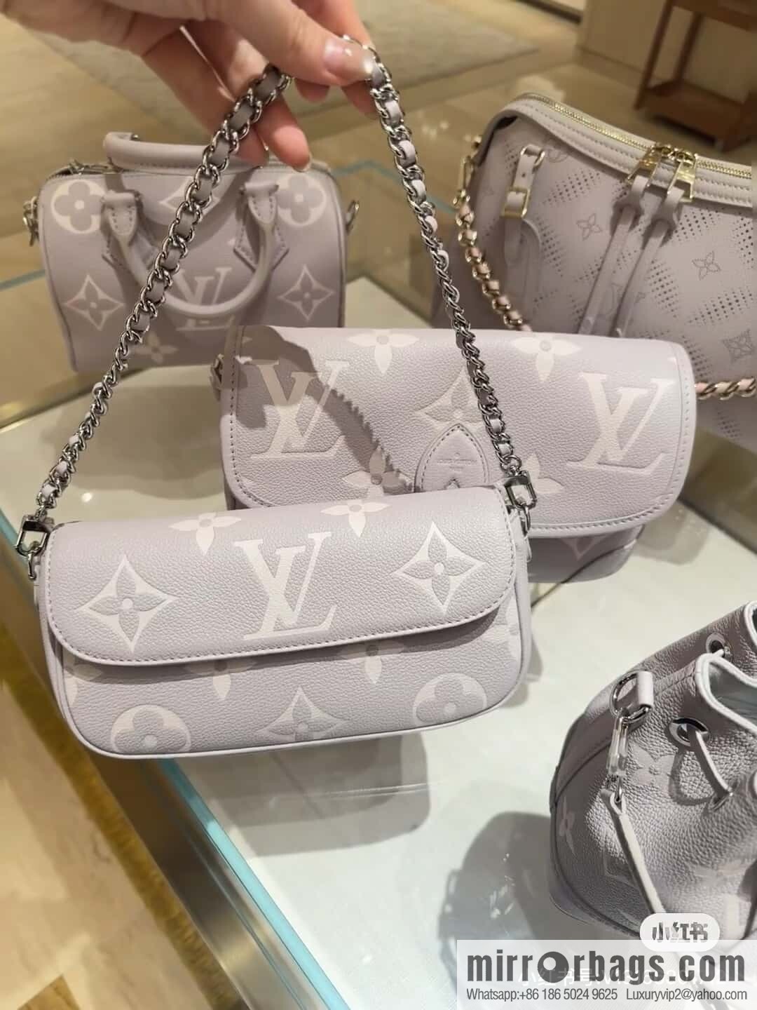 [Boutique‑grade] M14225 taro purple, full leather chain armpit bag WALLET ON CHAIN IVY handbag
