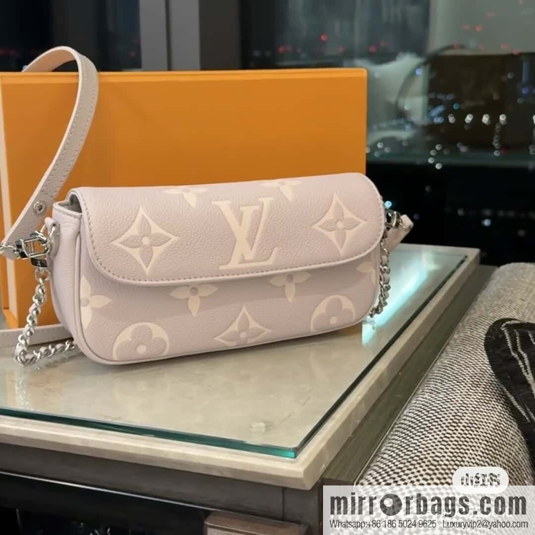 [Boutique‑grade] M14225 taro purple, full leather chain armpit bag WALLET ON CHAIN IVY handbag